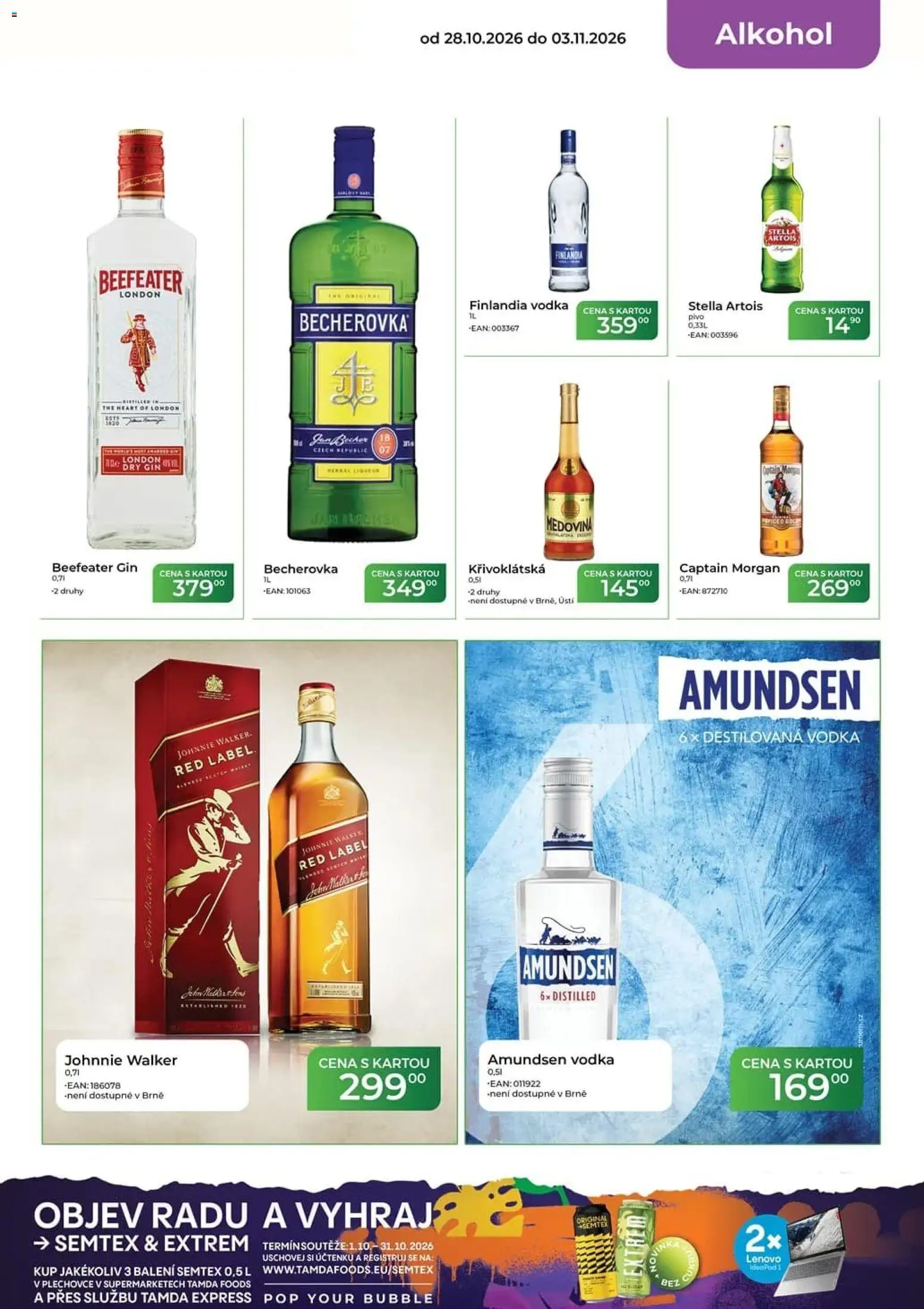 Tamda Foods leták od 28.10.2026 | Strana: 15 | Produkty: Medovina, Red Label, London dry gin, Captain Morgan