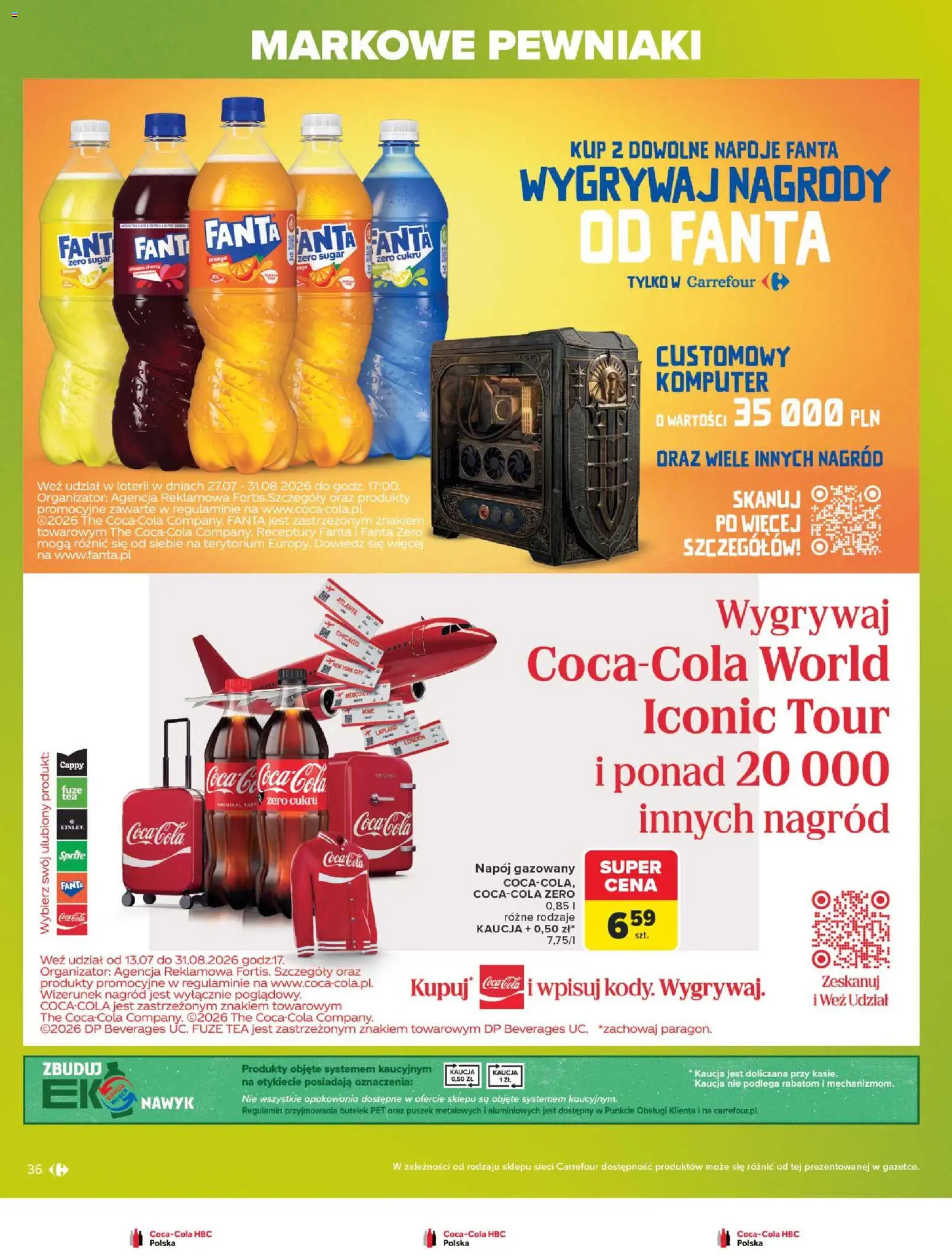 Carrefour gazetka - Markowe pewniaki od 20.07.2026 | Strona: 36 | Produkty: Komputer, Napoje, Sprite, Coca cola