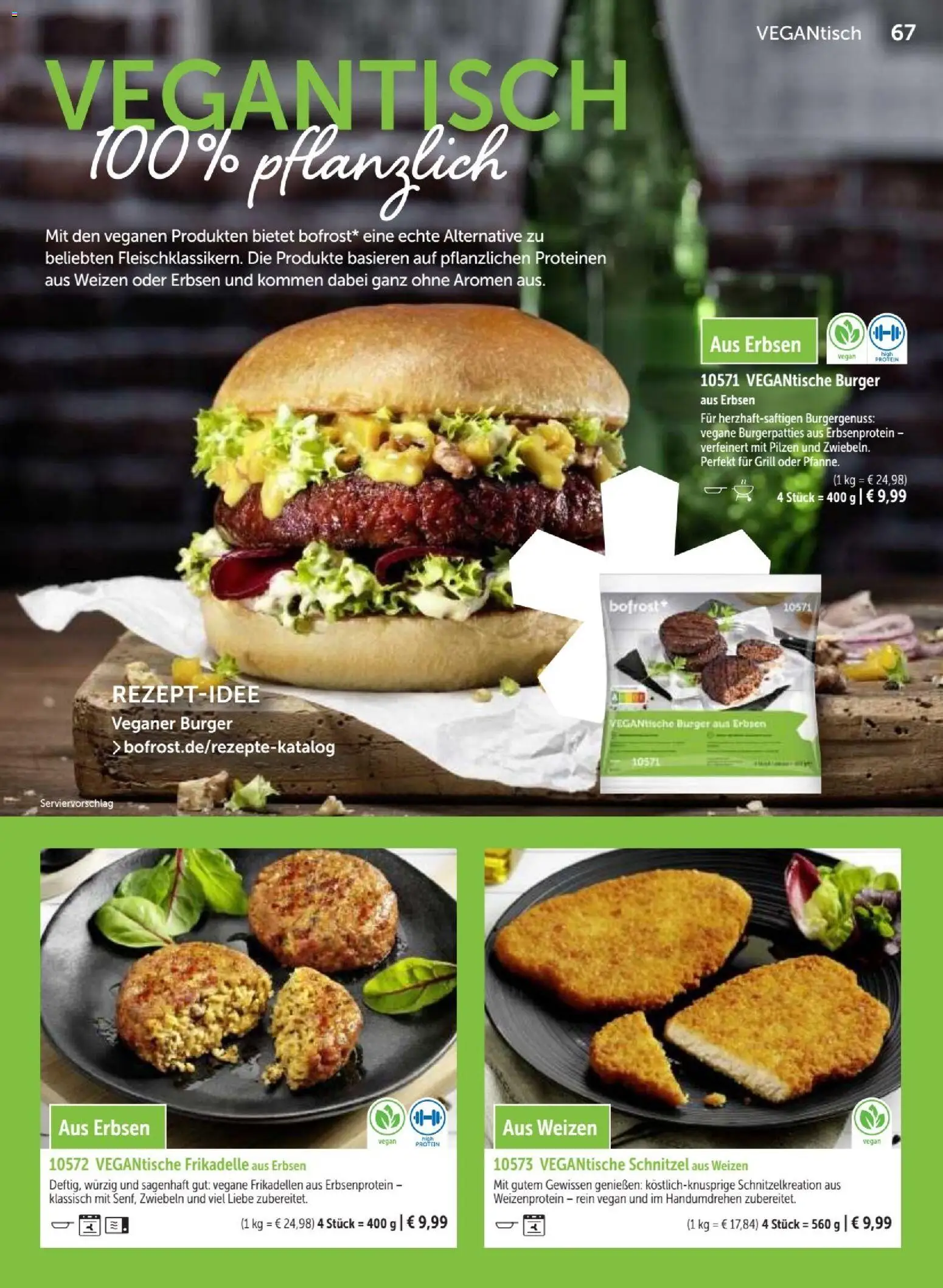 Bofrost Katalog – gültig ab 07.09.2026 | Seite: 67 | Produkte: Grill, Burger, Zwiebeln, Erbsen