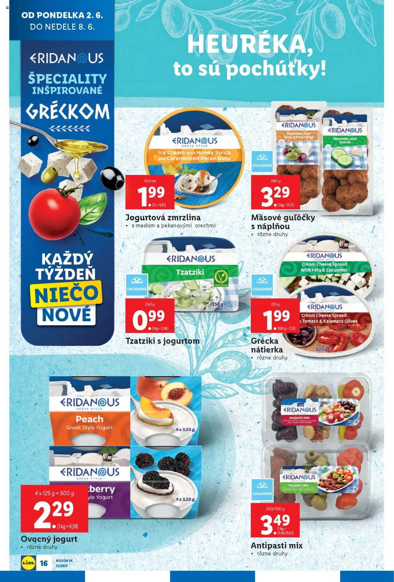 Nové Lidl akcie – leták je platný od 02.06.2025 | Strana: 20 | Produkty: Jogurt, Feta, Zmrzlina