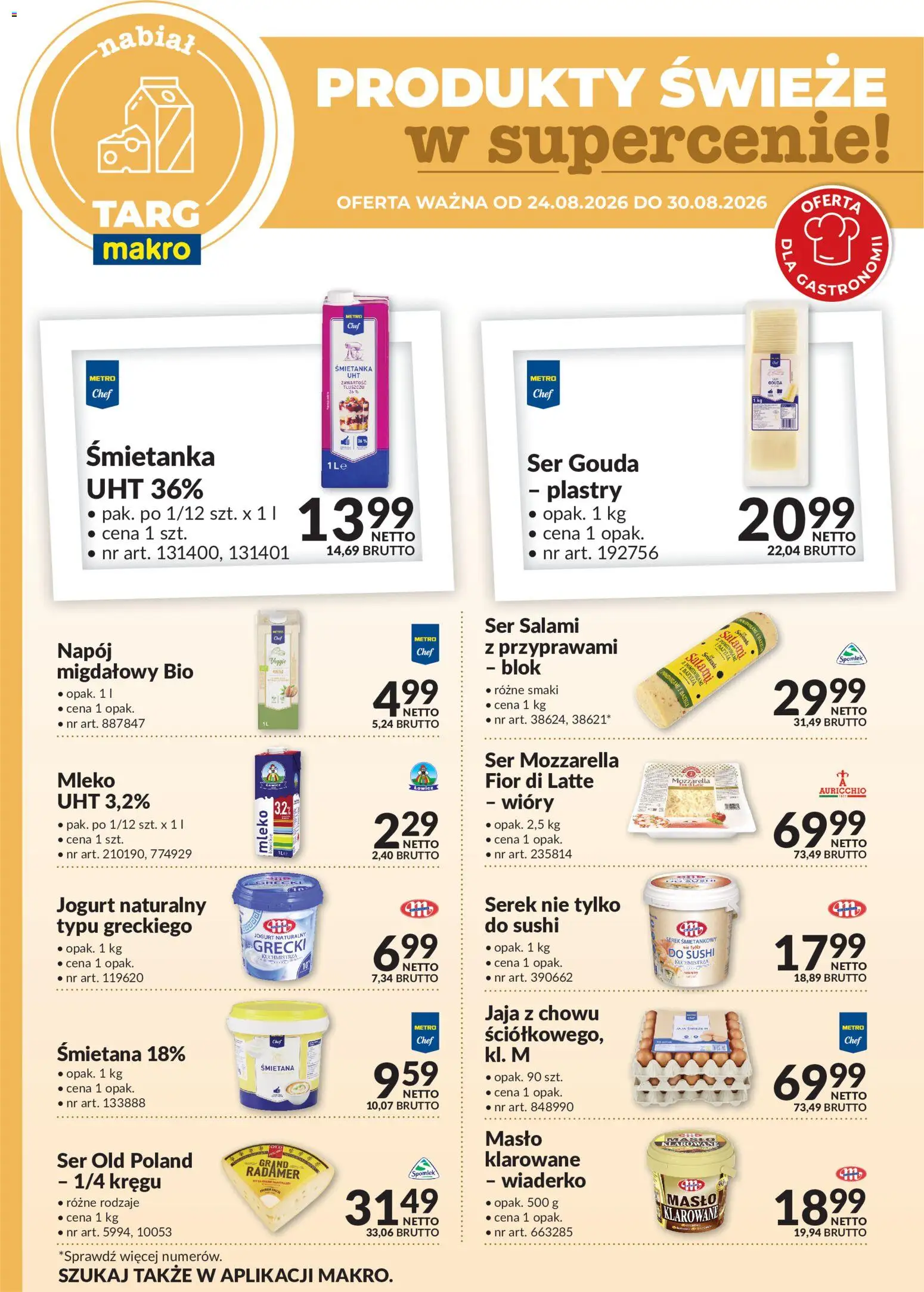 Makro gazetka - Produkty świeże w supercenie od 24.08.2026 | Strona: 3 | Produkty: Sushi, Ser, Mozzarella, Ser gouda