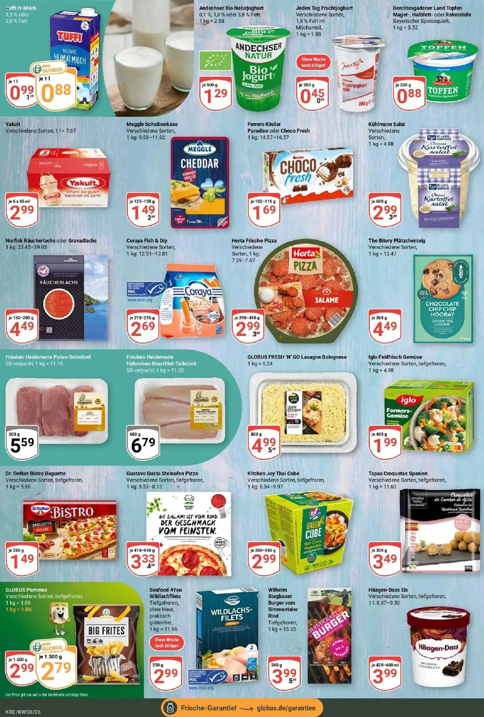 Globus Prospekt Krefeld (ab 14.09.2026) » Angebote online | Seite: 9 | Produkte: Lasagne, Putenschnitzel, Salami, Salat