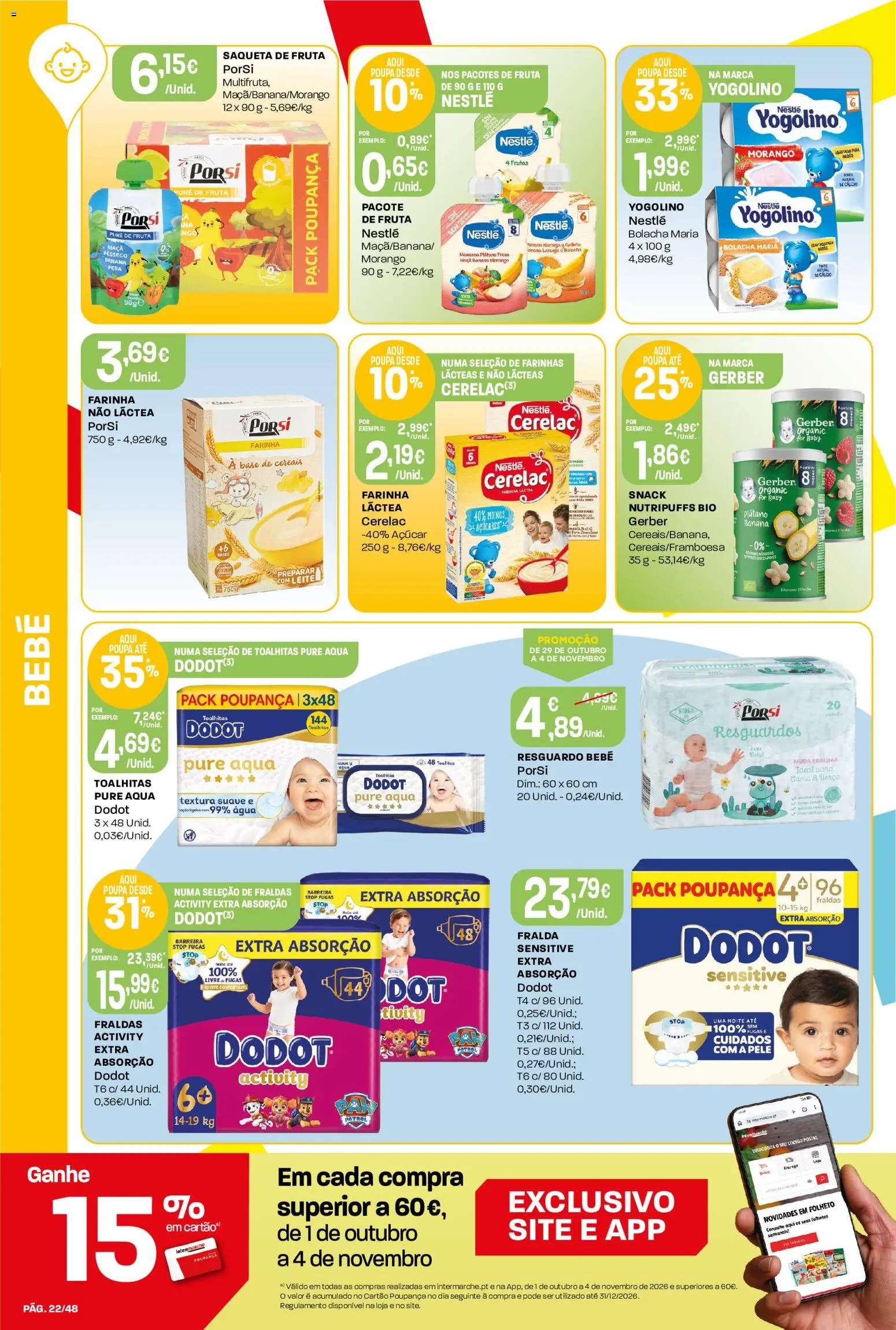 Intermarché folheto Contact │ válido de 29/10/2026 | Página: 22 | Produtos: Banana, Base, Frutas, Açúcar