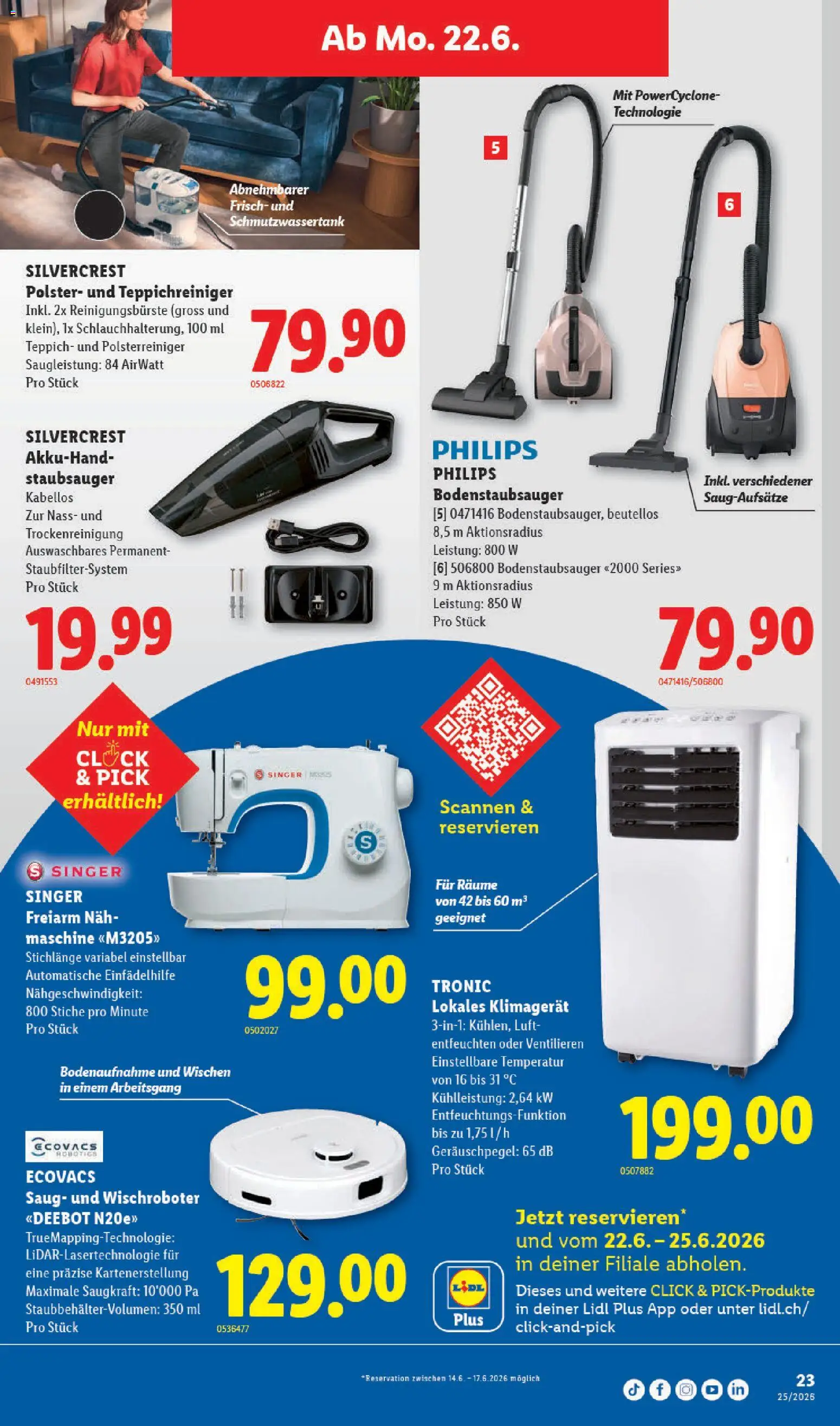 Lidl aktionen – gültig ab 18.06.2026 | Seite: 25 | Produkte: Teppich, Klimagerät, Staubsauger, Philips