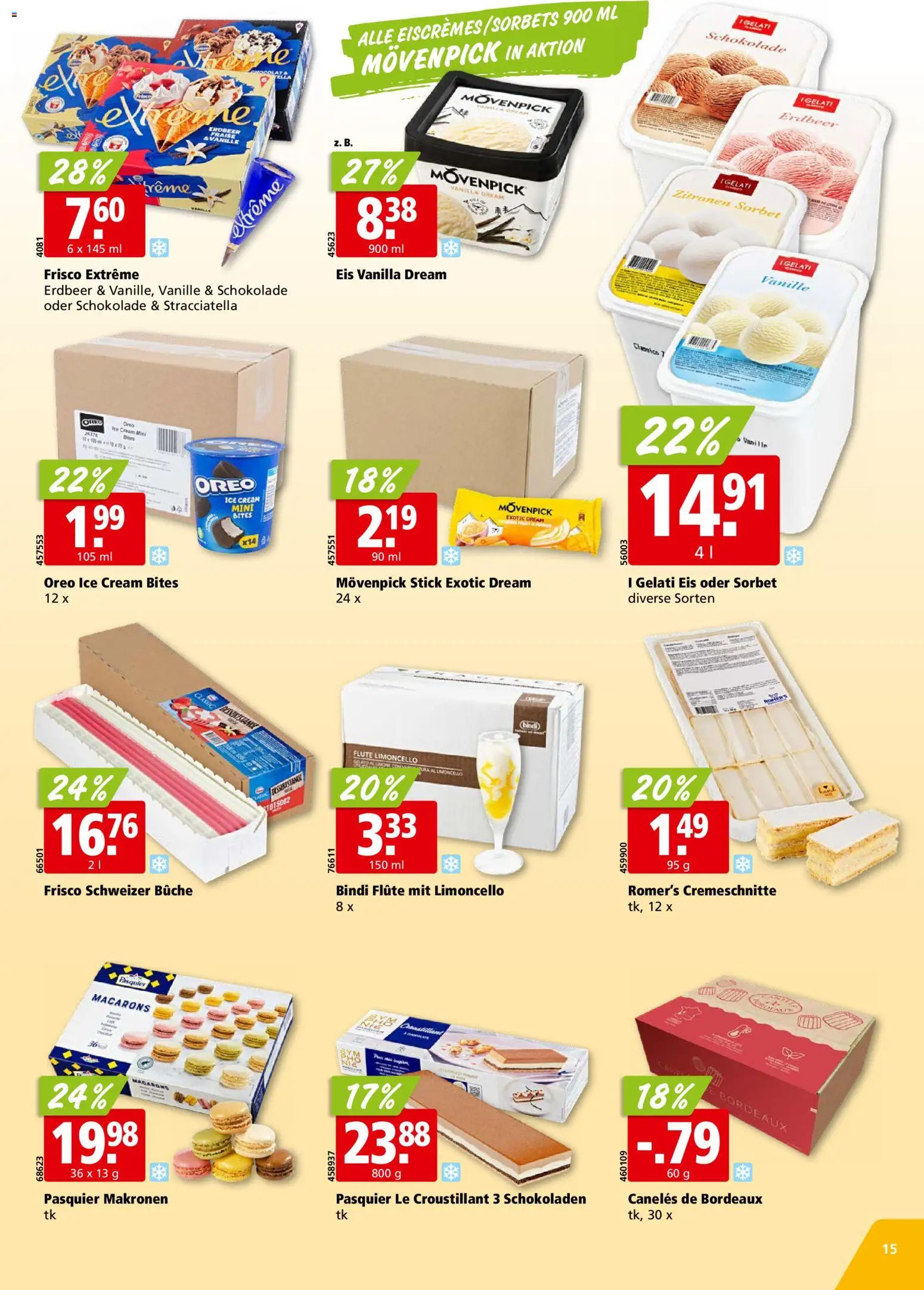 Aligro aktionen Chavannes, Matran, Genf, Sitten – gültig ab 27.07.2026 | Seite: 15 | Produkte: Kammerjunker, Schokolade, Eis
