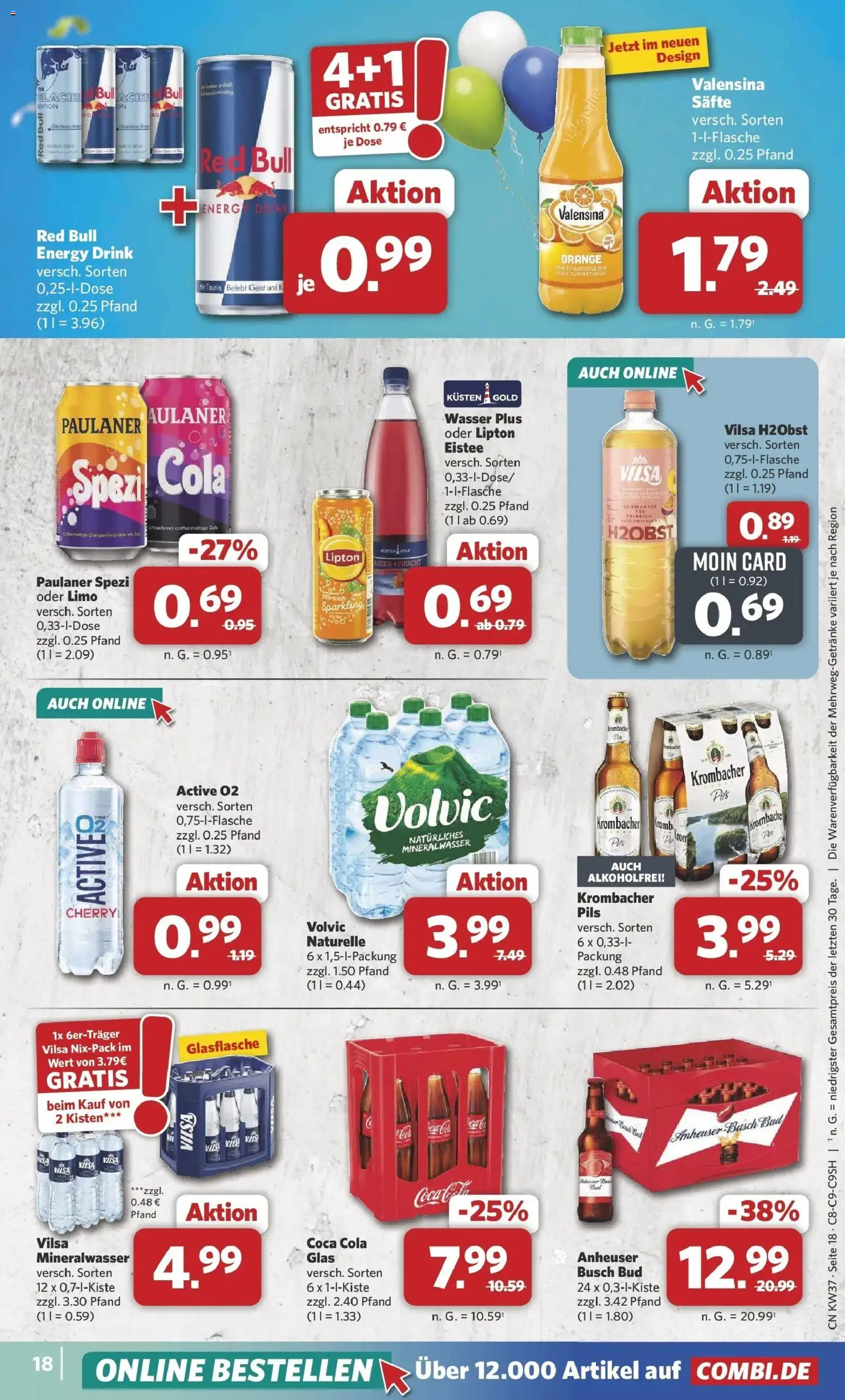 Combi Prospekt Detmold – gültig ab 07.09.2026 | Seite: 20 | Produkte: Pils, Mineralwasser, Valensina, Krombacher