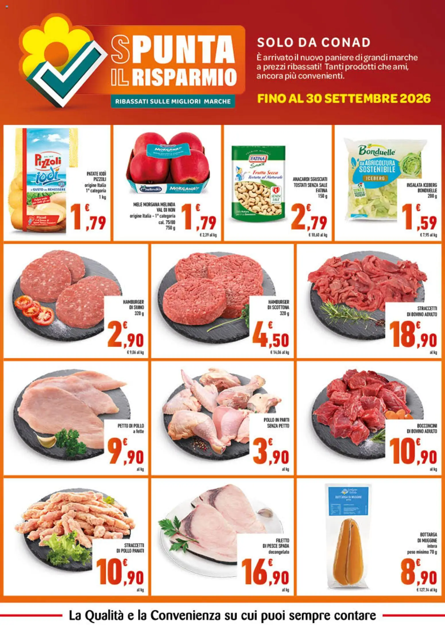 Volantino Conad del 01/08/2026 | Pagina: 2 | Prodotti: Bovino, Mele, Patate, Suino
