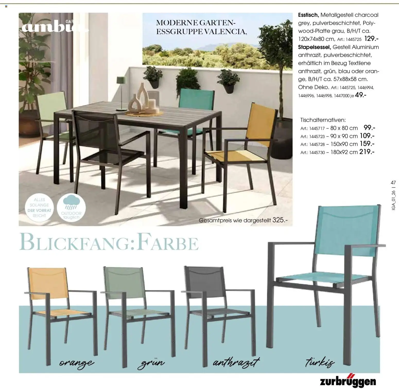 Zurbrüggen Garten Unna – gültig ab 19.03.2025 | Seite: 47 | Produkte: Essgruppe