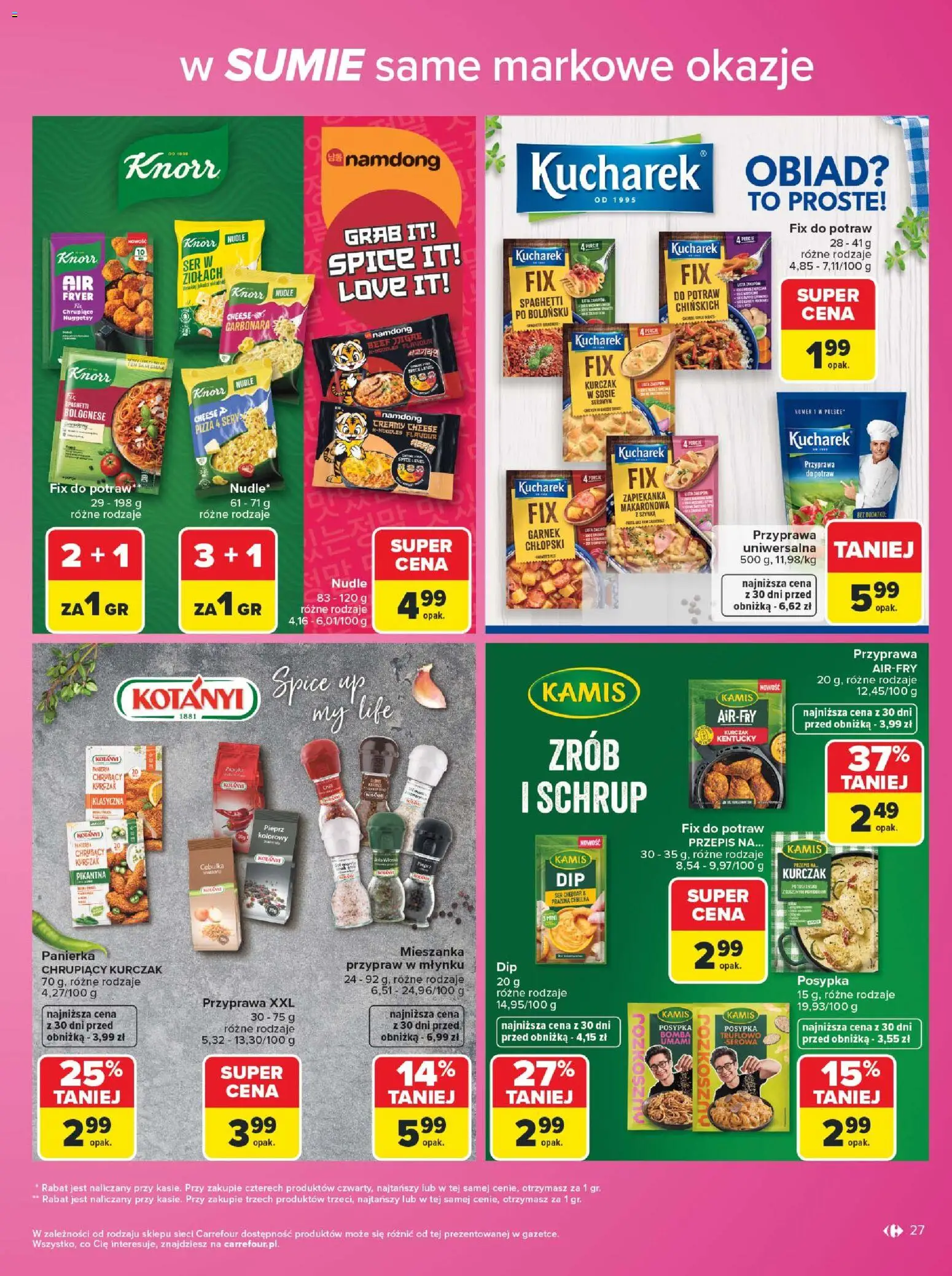 Carrefour gazetka - Same markowe okazje od 03.08.2026 | Strona: 27 | Produkty: Szynka, Garnek, Ser, Ser cheddar