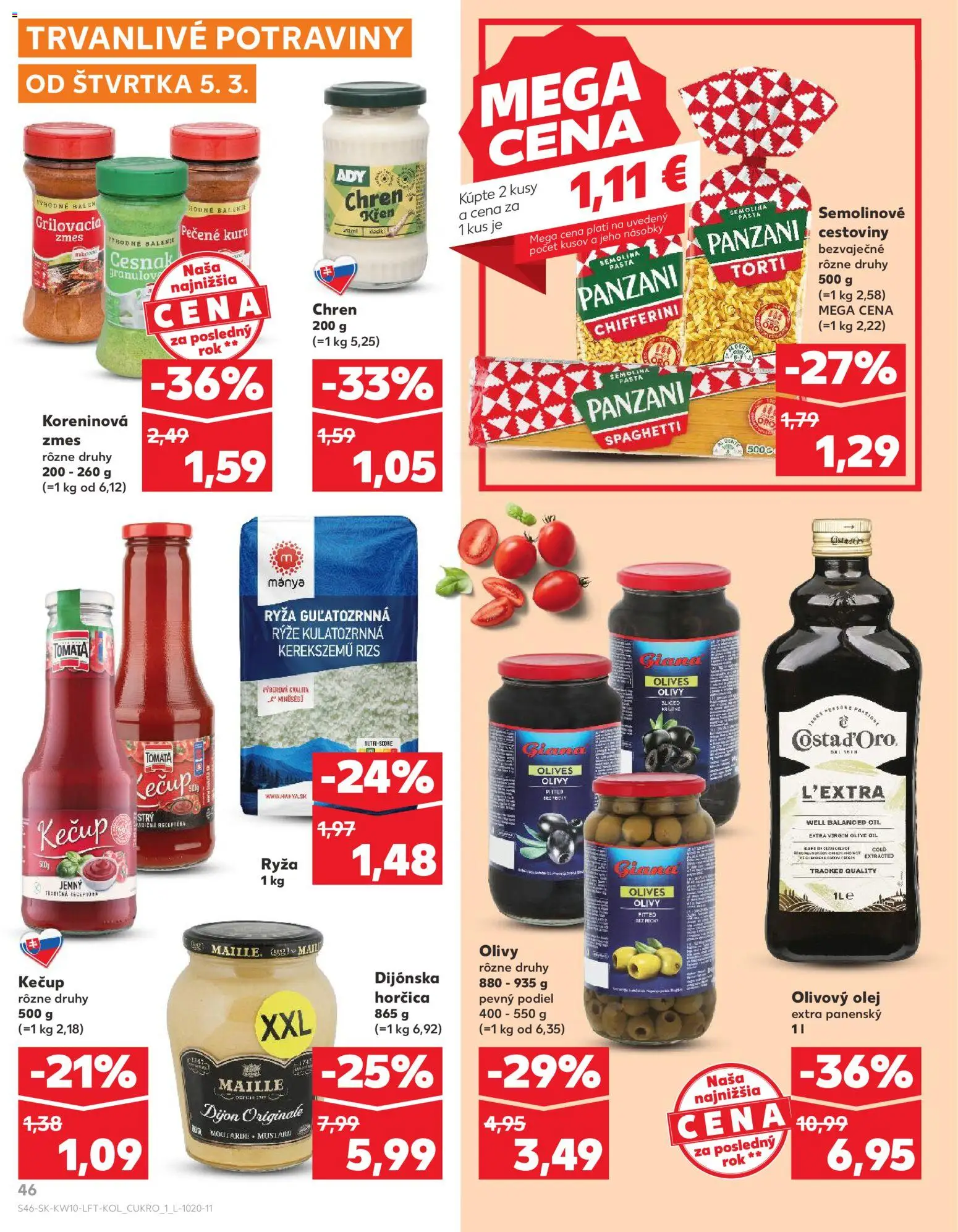 Kaufland SK akciós ujság - amely érvényes a következő dátumtól: 2026.03.05. | Oldal: 46 | Termékek: Rizs