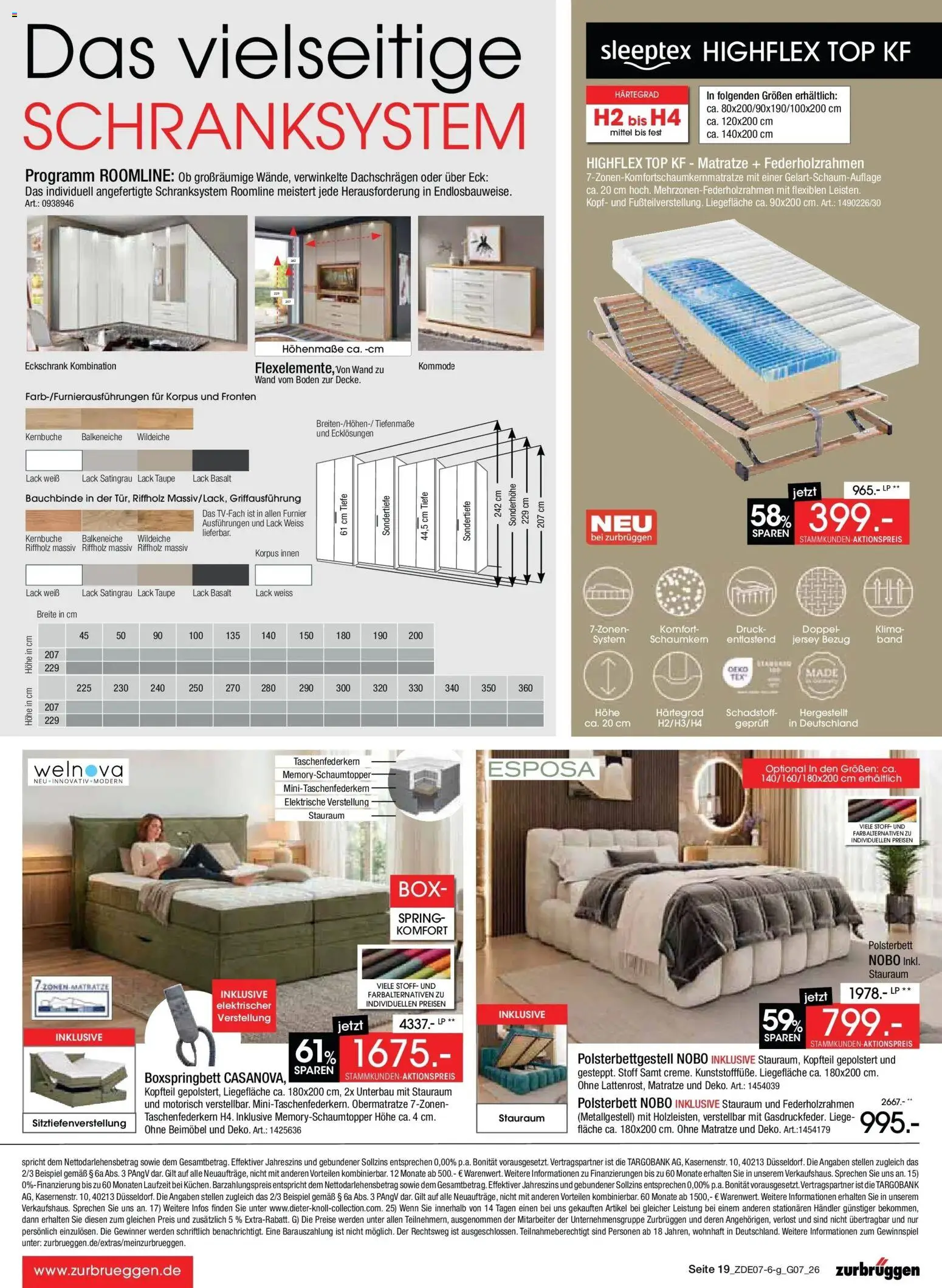 Zurbrüggen Sonderverkauf – gültig ab 09.07.2026 | Seite: 19 | Produkte: Top, Kommode, Liege, Box