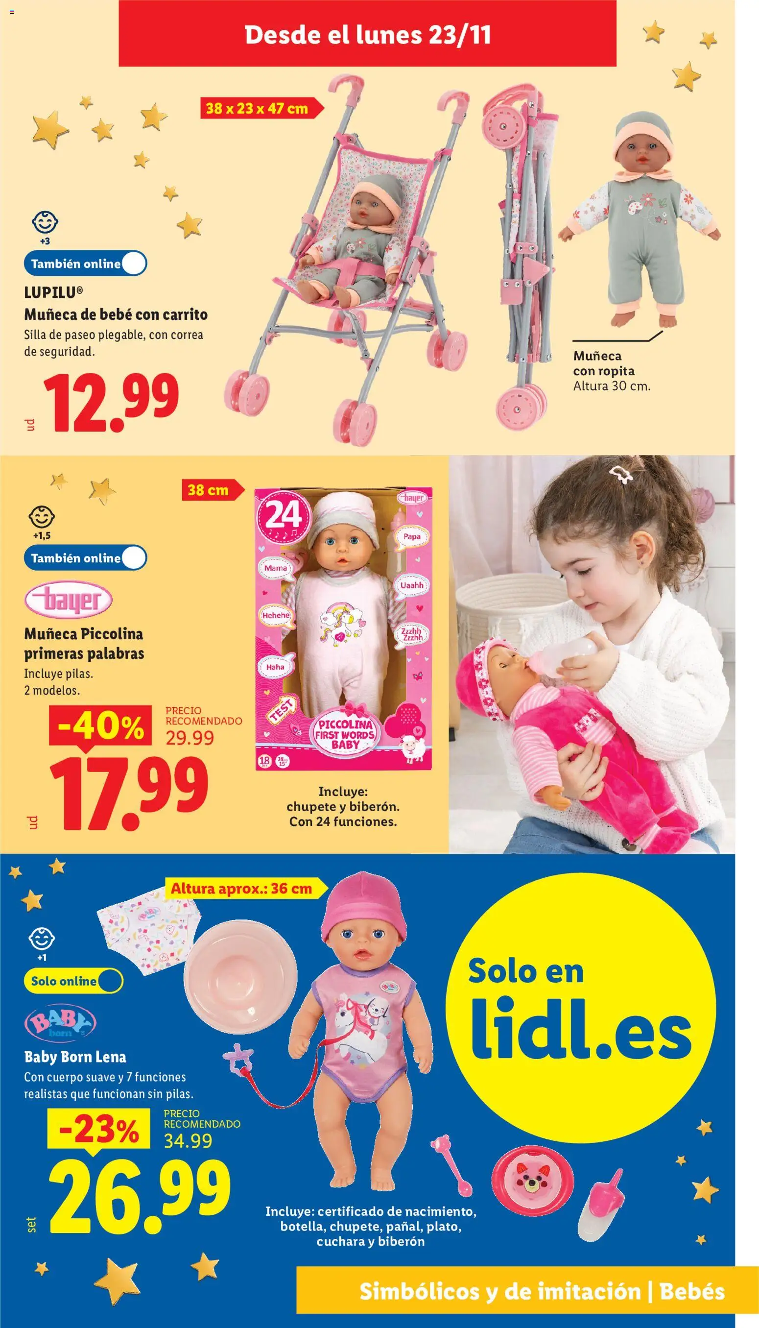 Lidl - Juguetes de imitación │ válido desde el 21/10/2026 | Página: 21 | Productos: Chupete, Muñeca, Leña, Silla