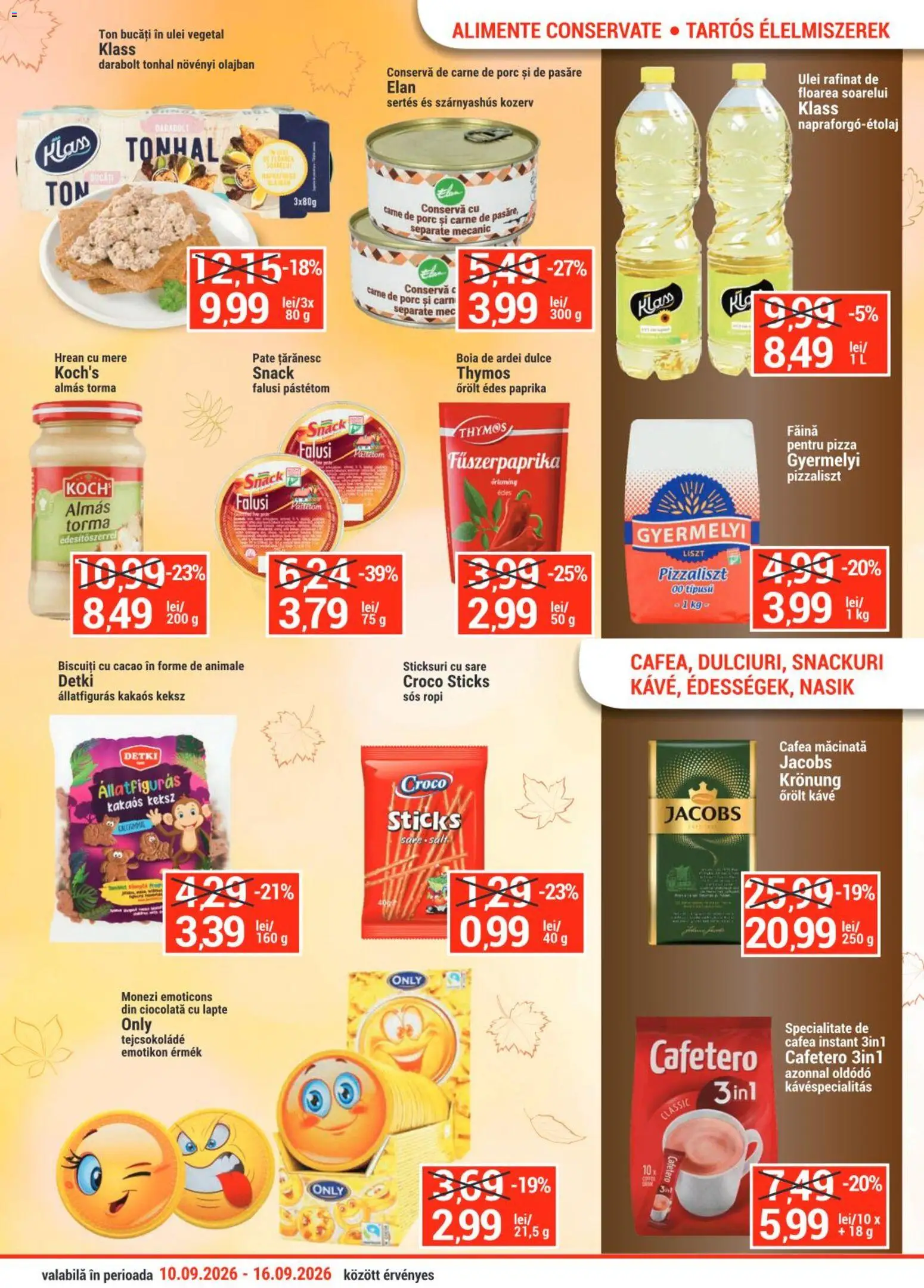 Noul catalog Merkur – valabil de la 10.09.2026 | Pagină: 3 | Produse: Pate, Sticksuri, Cafea, Făină