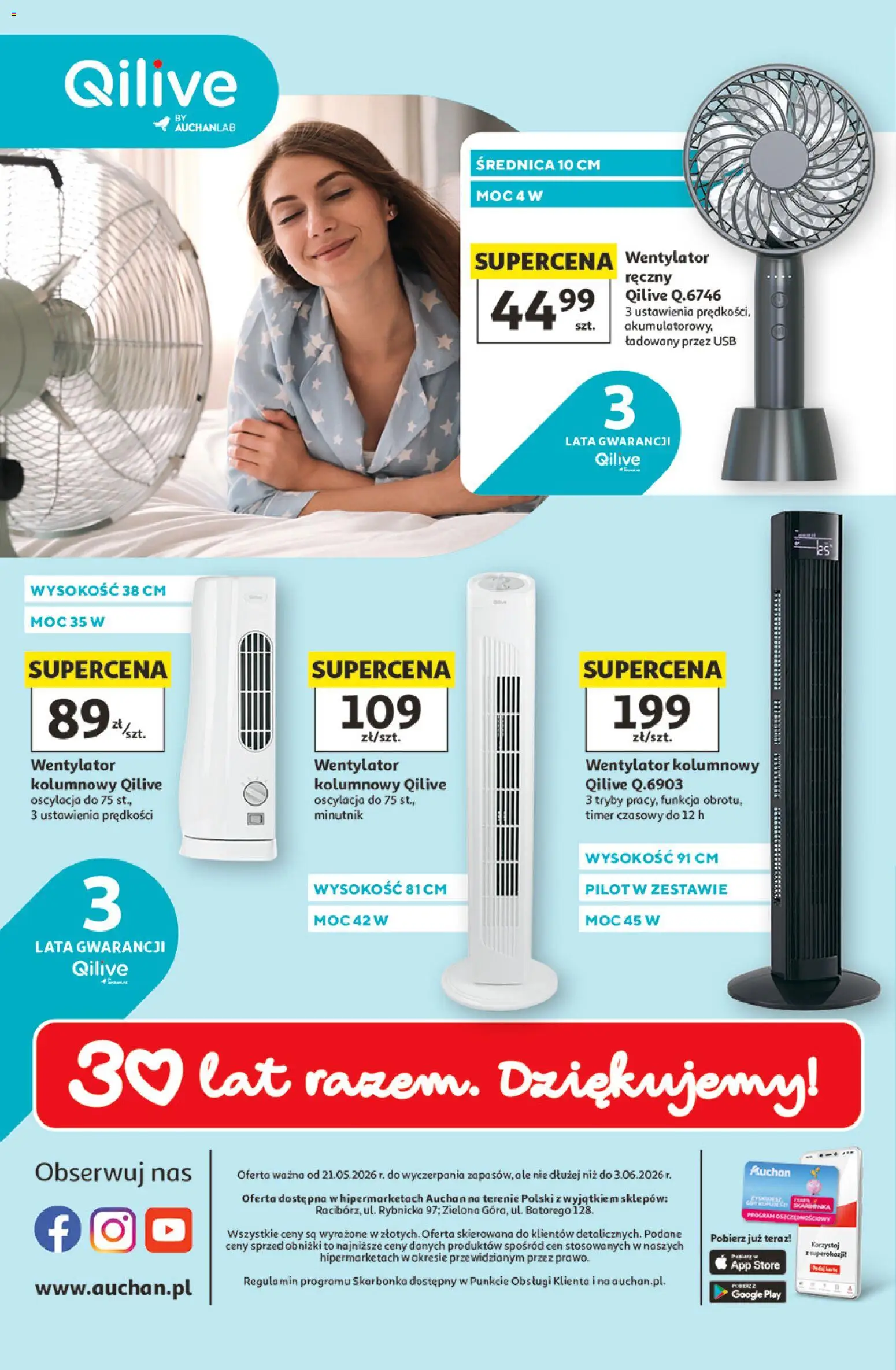 Auchan gazetka - Wentylatory Hipermarket od 21.05.2026 | Strona: 4 | Produkty: USB, Wentylator