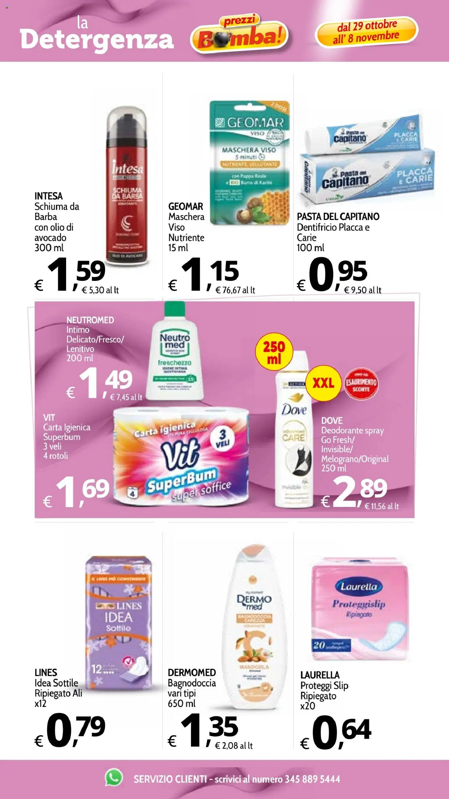 Volantino Primo Prezzo del 29/10/2026 | Pagina: 23 | Prodotti: Deodorante, Proteggi slip, Maschera viso, Slip