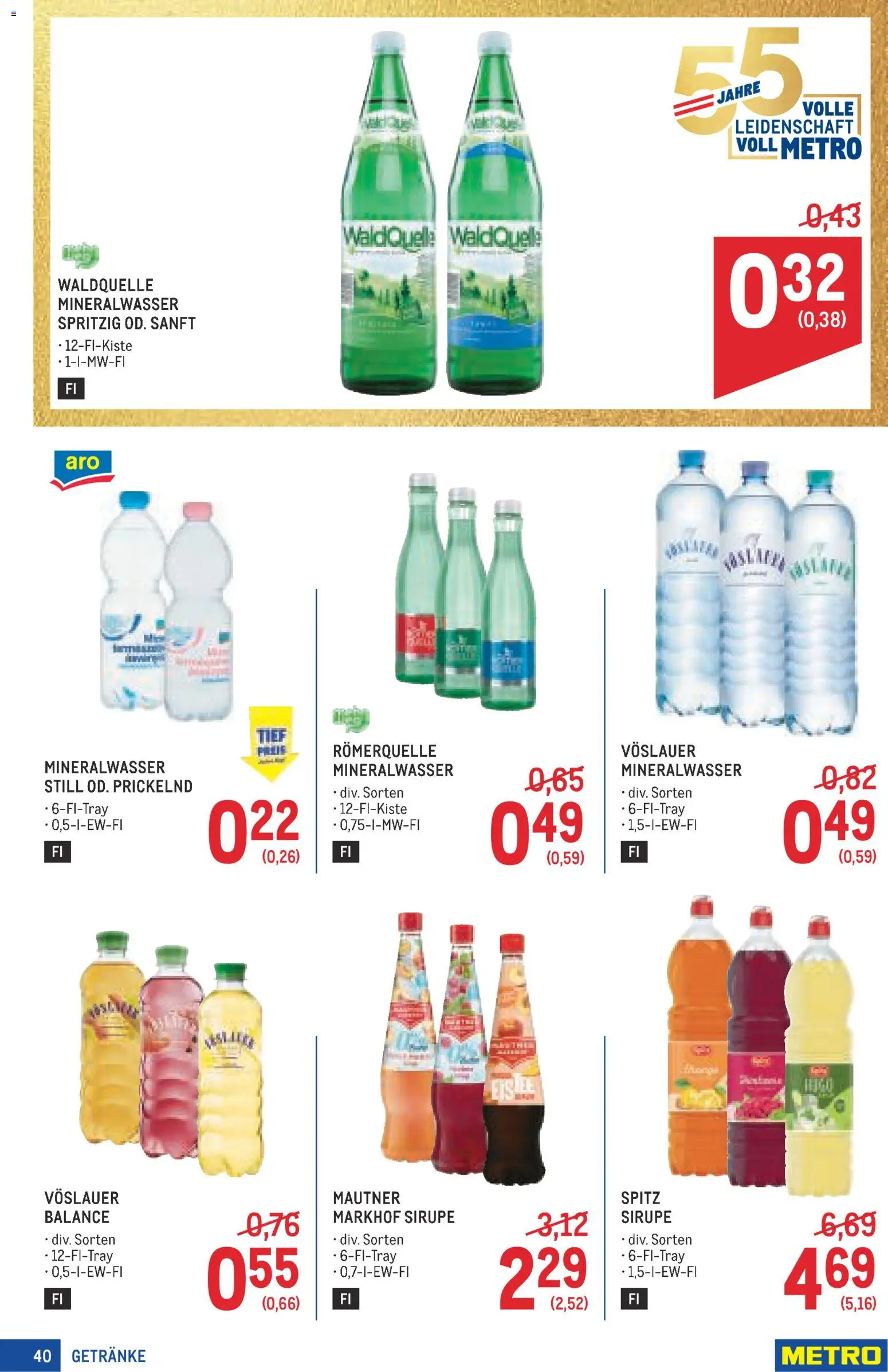 Metro angebote Profi gültig ab 15.10.2026 | Seite: 40 | Produkte: Getränke, Mineralwasser