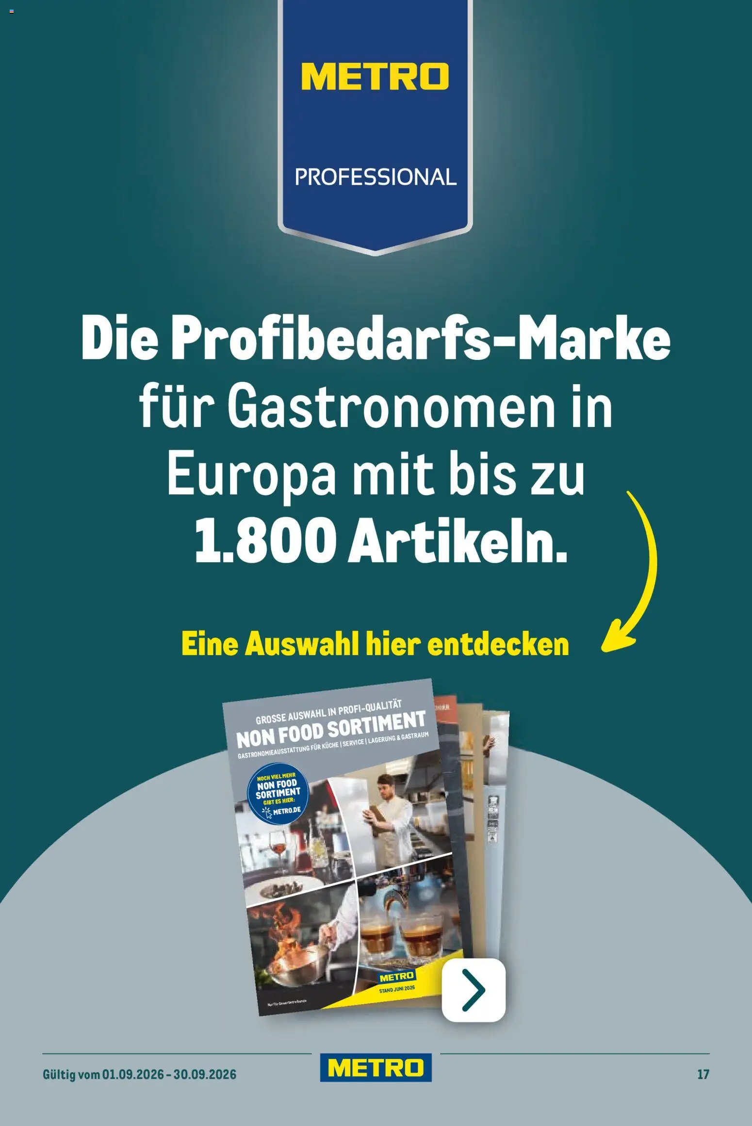 Metro Professional Non-Food Flyer – gültig ab 01.09.2026 | Seite: 17 | Produkte: Küche
