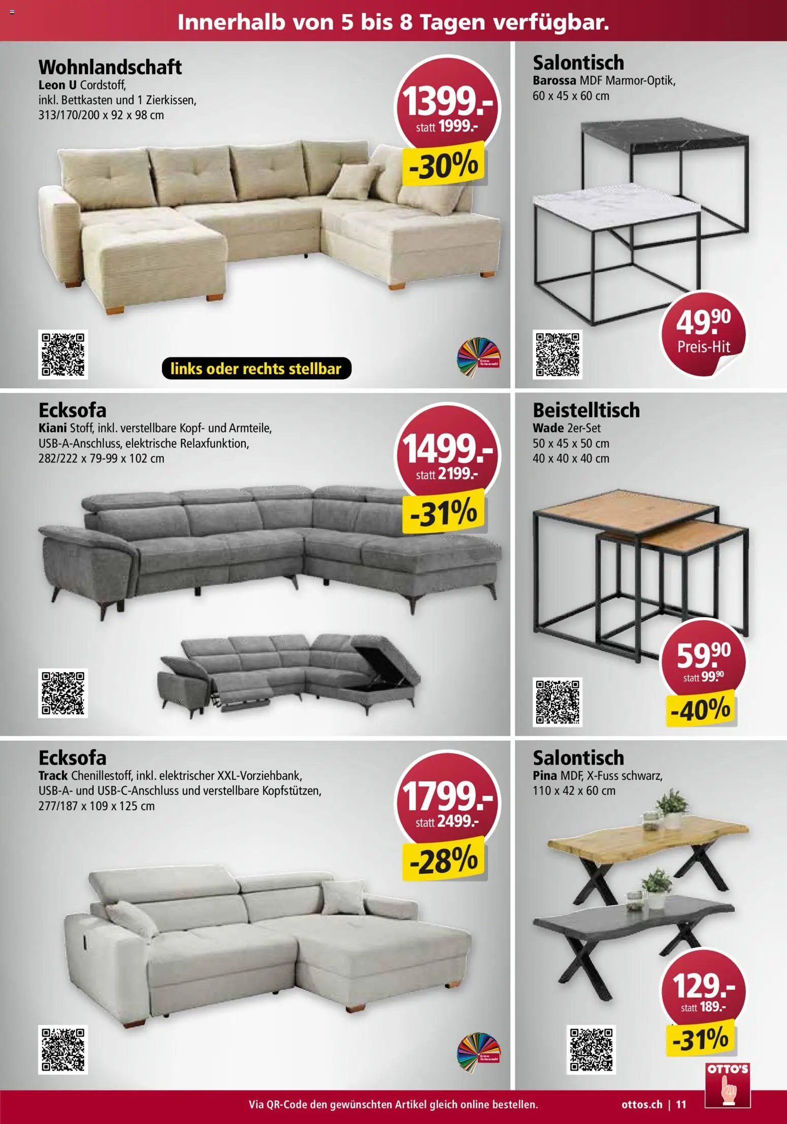 Otto's Aktionen Möbelflyer – gültig ab 01.07.2026 | Seite: 11 | Produkte: Ecksofa, Beistelltisch, Wohnlandschaft