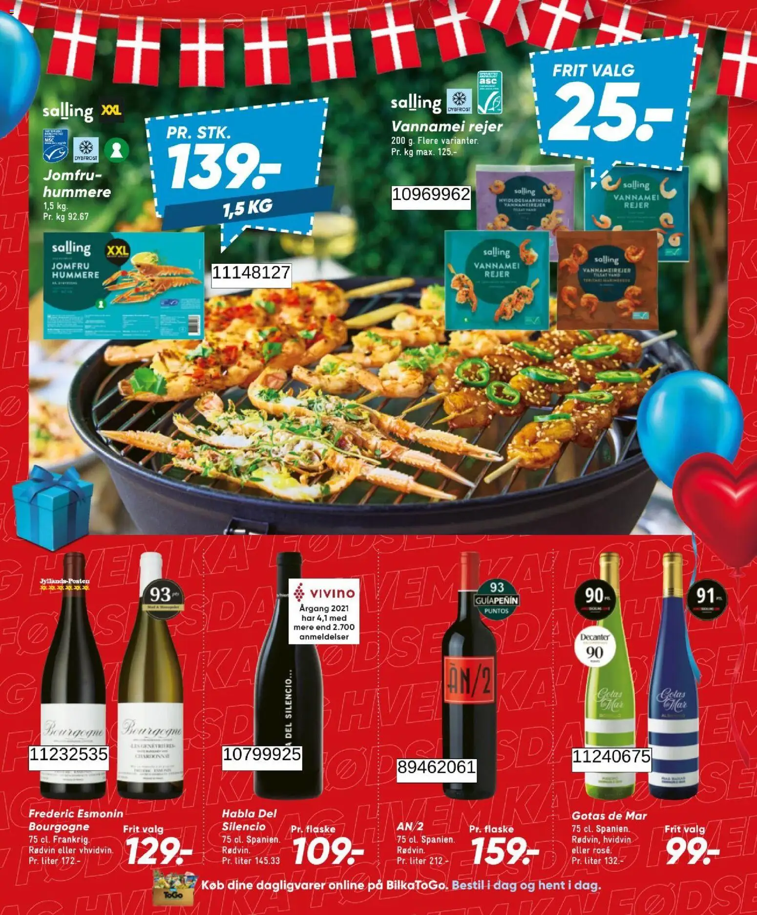 Bilka tilbudsavis – gyldig fra 31/07/2026 | Side: 38 | Produkter: Dagligvarer, Hvidvin, Rejer, Rødvin