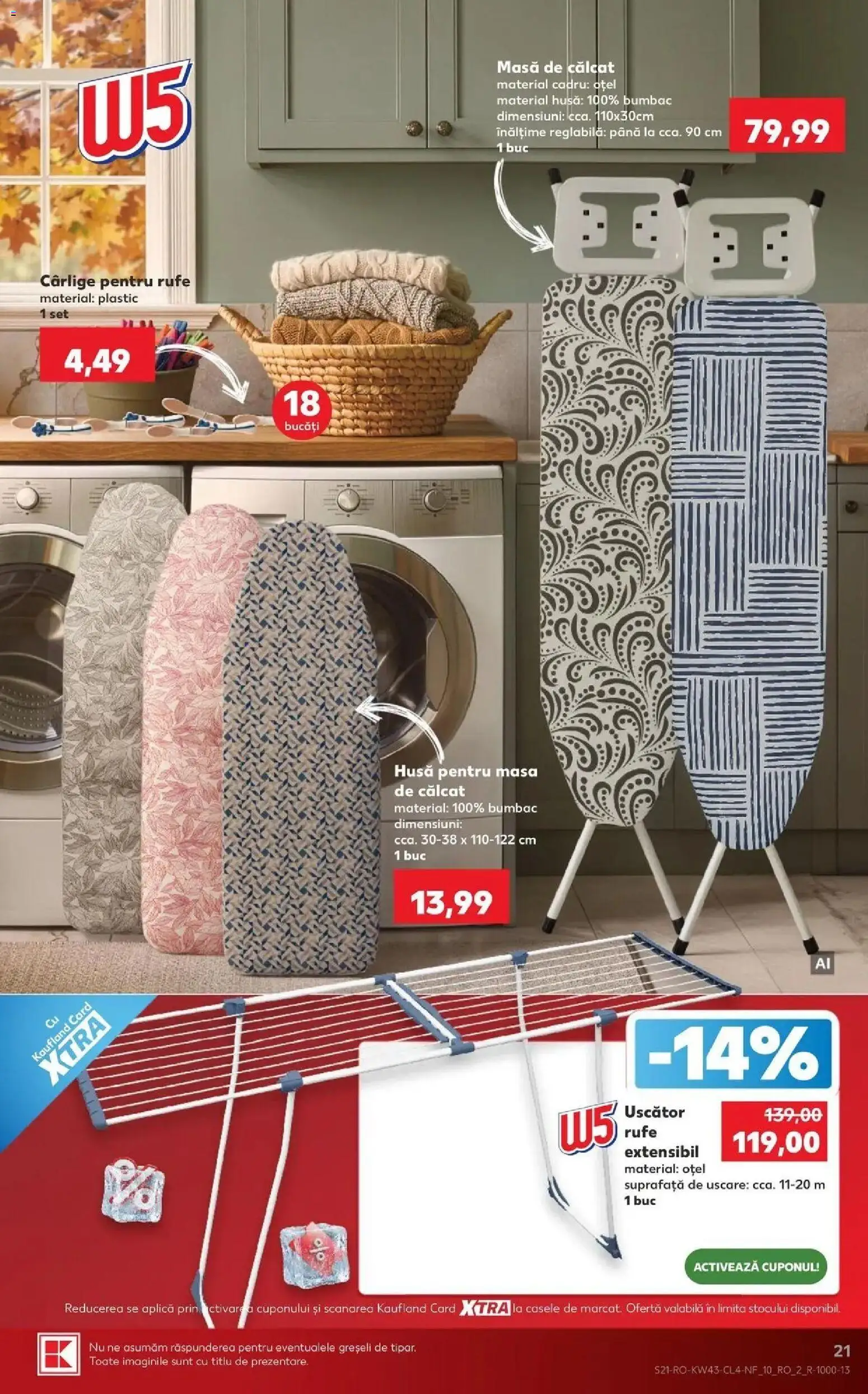 Kaufland Bârlad 21.10.2026 - Revista si Oferta | Pagină: 21 | Produse: Uscător, Aplică, Masă, Masă de călcat