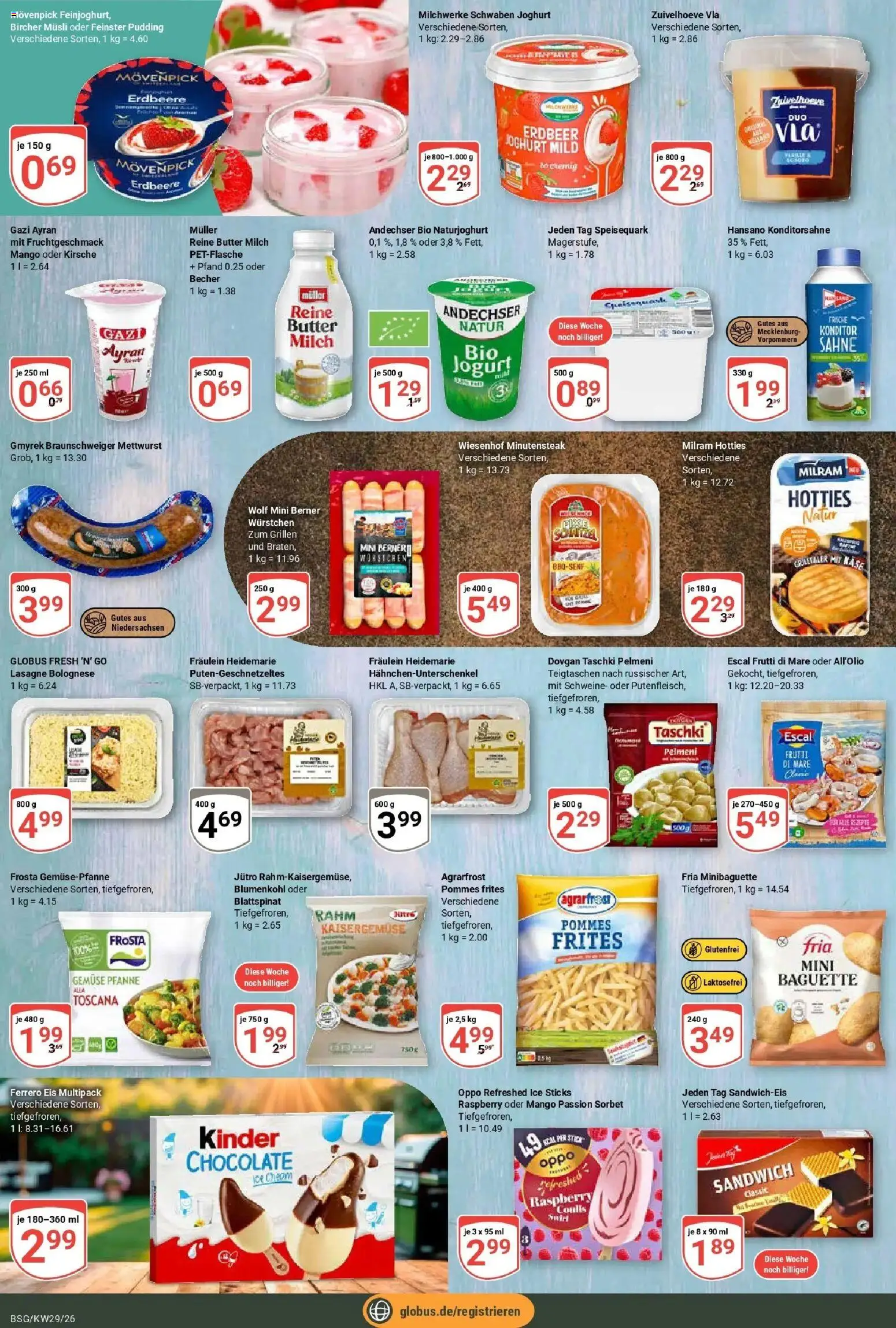 Globus Prospekt Braunschweig – gültig ab 13.07.2026 | Seite: 10 | Produkte: Joghurt, Pommes, Gemüse, Speisequark