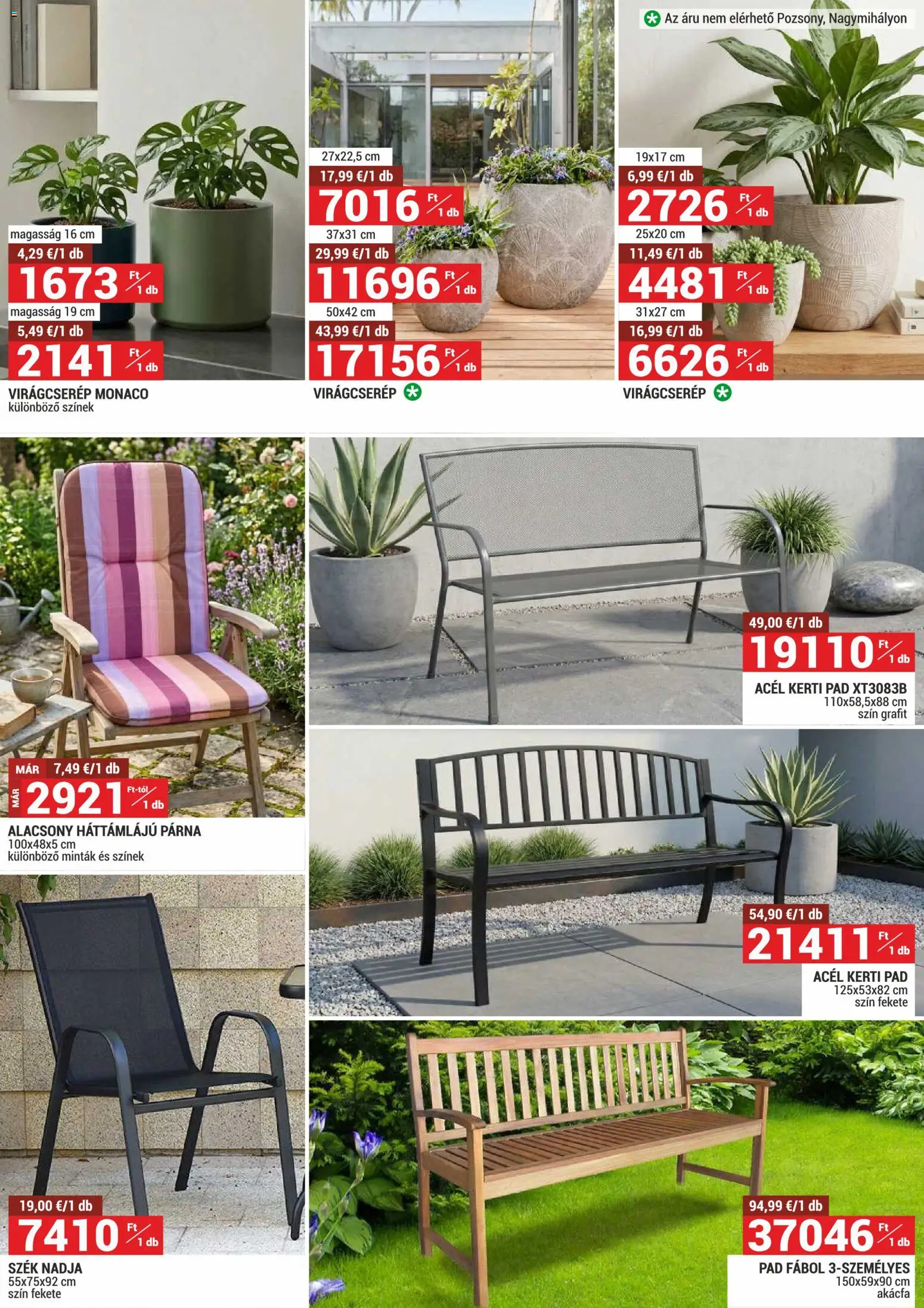 Merkury Market akciós ujság - amely érvényes a következő dátumtól: 01.04.2026 | Oldal: 3 | Termékek: Párna, Szék, Virágcserép