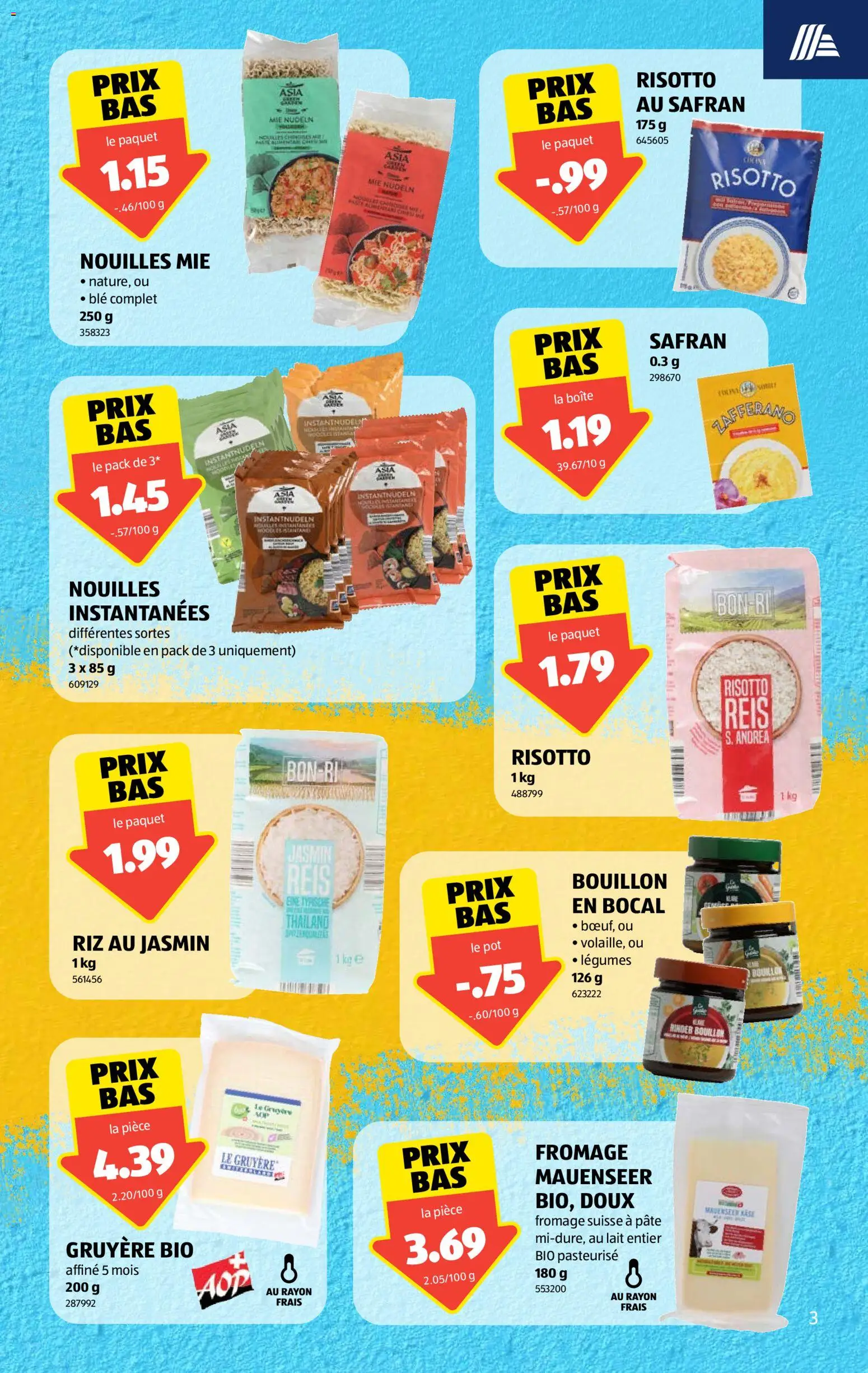 Aldi aktionen FR – gültig ab 28.05.2026 | Seite: 3 | Produkte: Käse, Reis, Nudeln