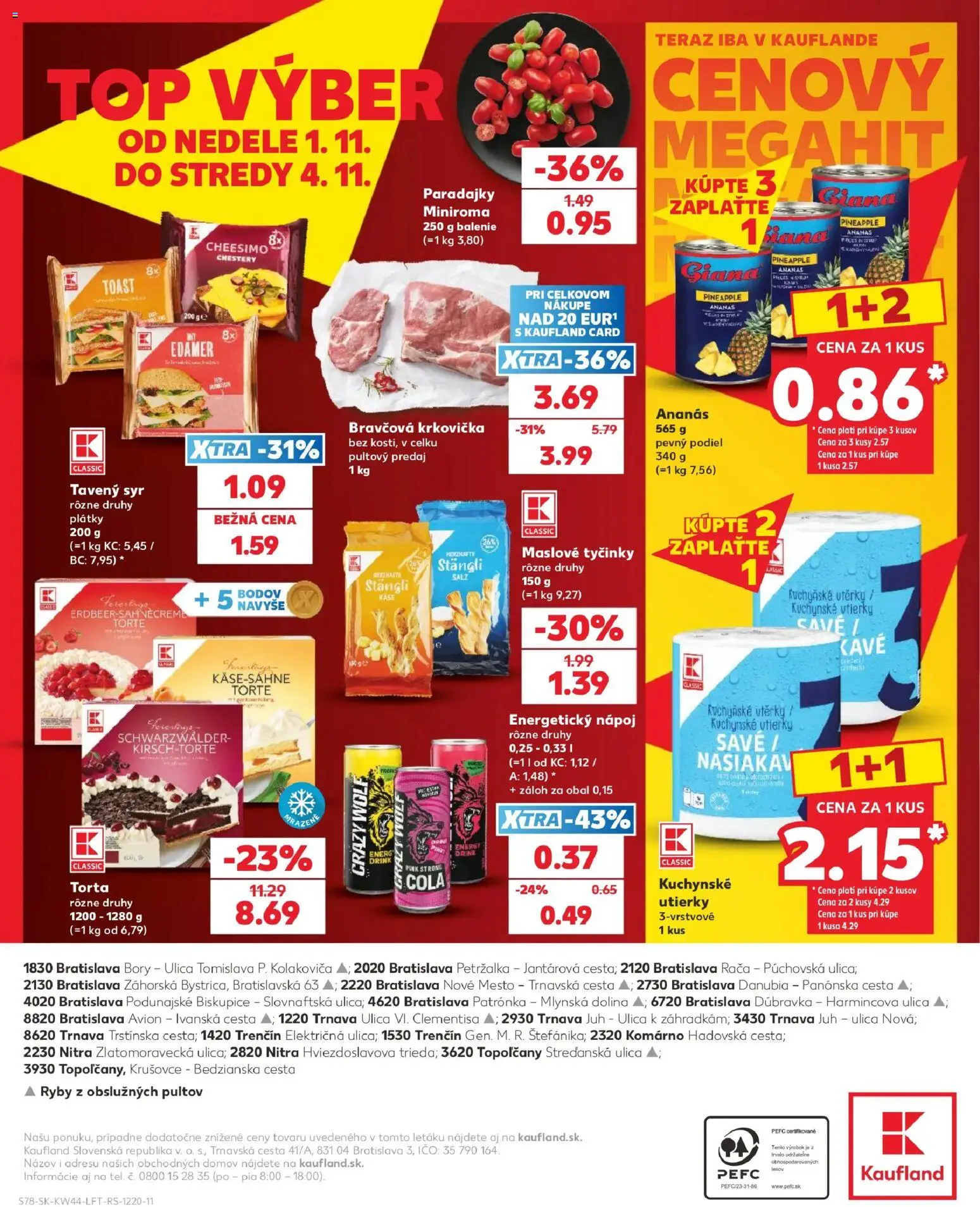 Nové Kaufland akcie – leták je platný od 29.10.2026 | Strana: 78 | Produkty: Syr, Bravčová krkovička, Torta, Krkovička
