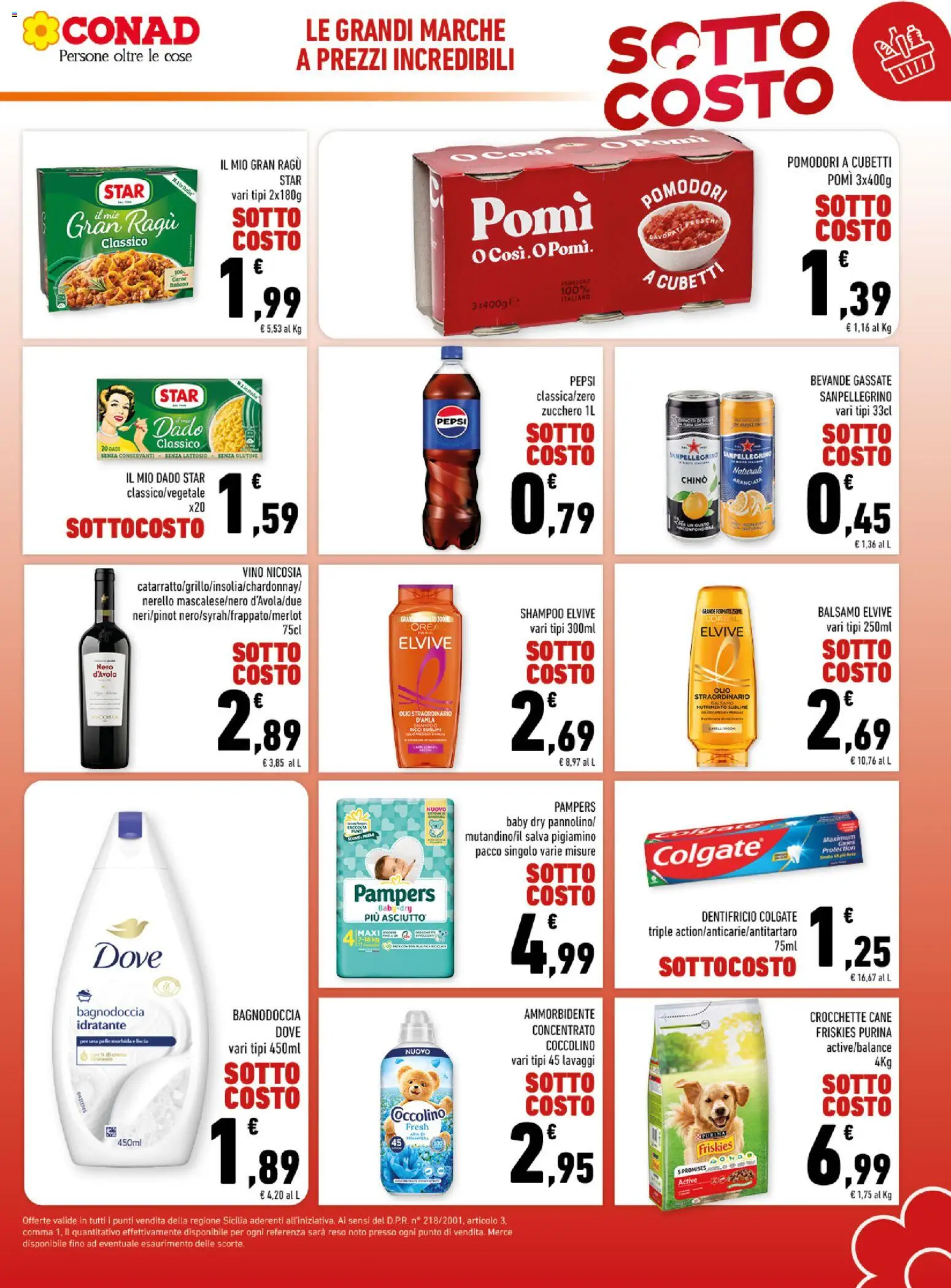 Volantino Conad del 08/10/2026 | Pagina: 3 | Prodotti: Balsamo, Dentifricio, Pomodori, Carne