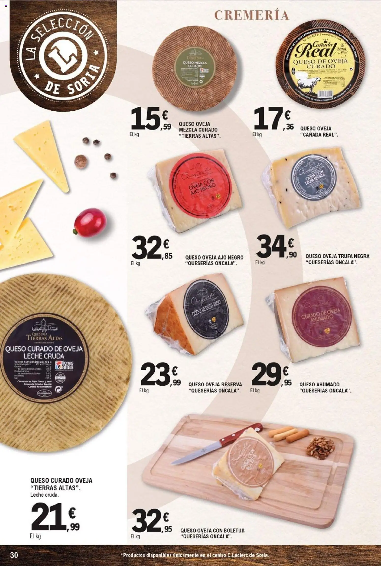 E.Leclerc - Soria │ válido desde el 16/09/2026 | Página: 29 | Productos: Ajo, Leche, Queso, Queso curado