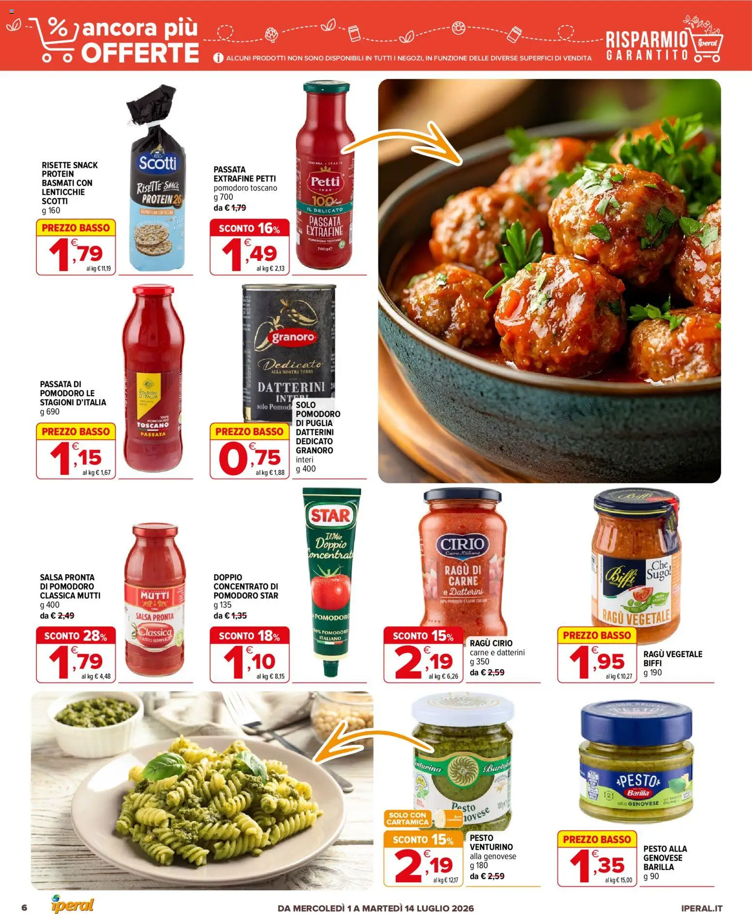 Volantino Iperal del 01/07/2026 | Pagina: 6 | Prodotti: Lenticchie, Pesto, Ragú, Terra