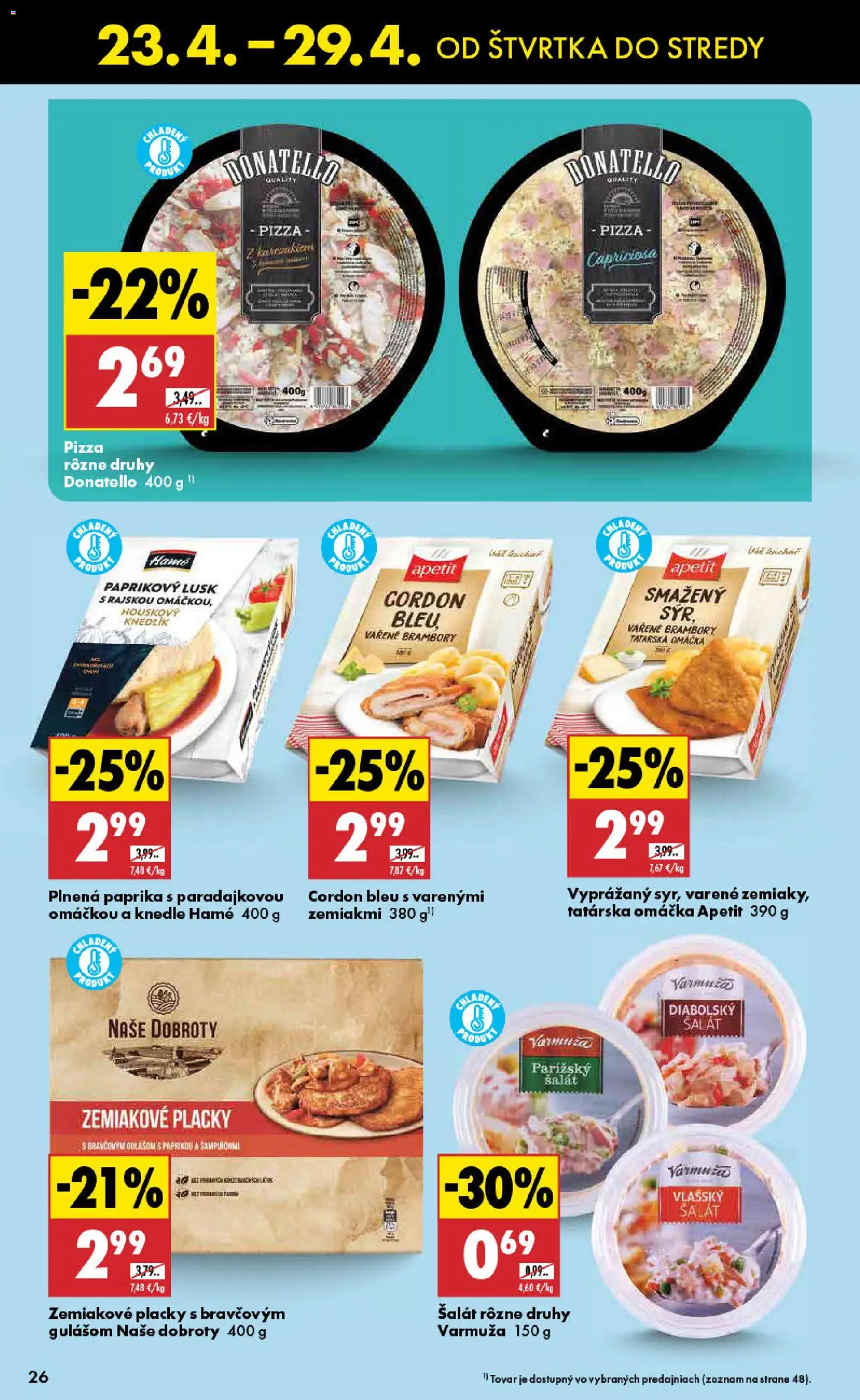 Nové Biedronka akcie – leták je platný od 23.04.2026 | Strana: 26 | Produkty: Paprika, Pizza, Tatárska omáčka, Omáčka