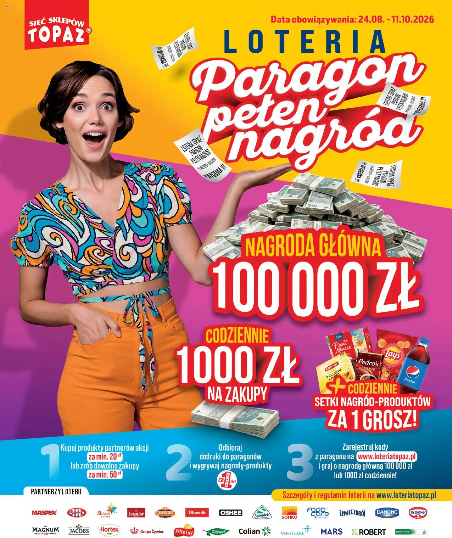 Topaz gazetka - MAZ od 27.08.2026 | Strona: 3 | Produkty: Jacobs, Pepsi, Oshee, Magnum