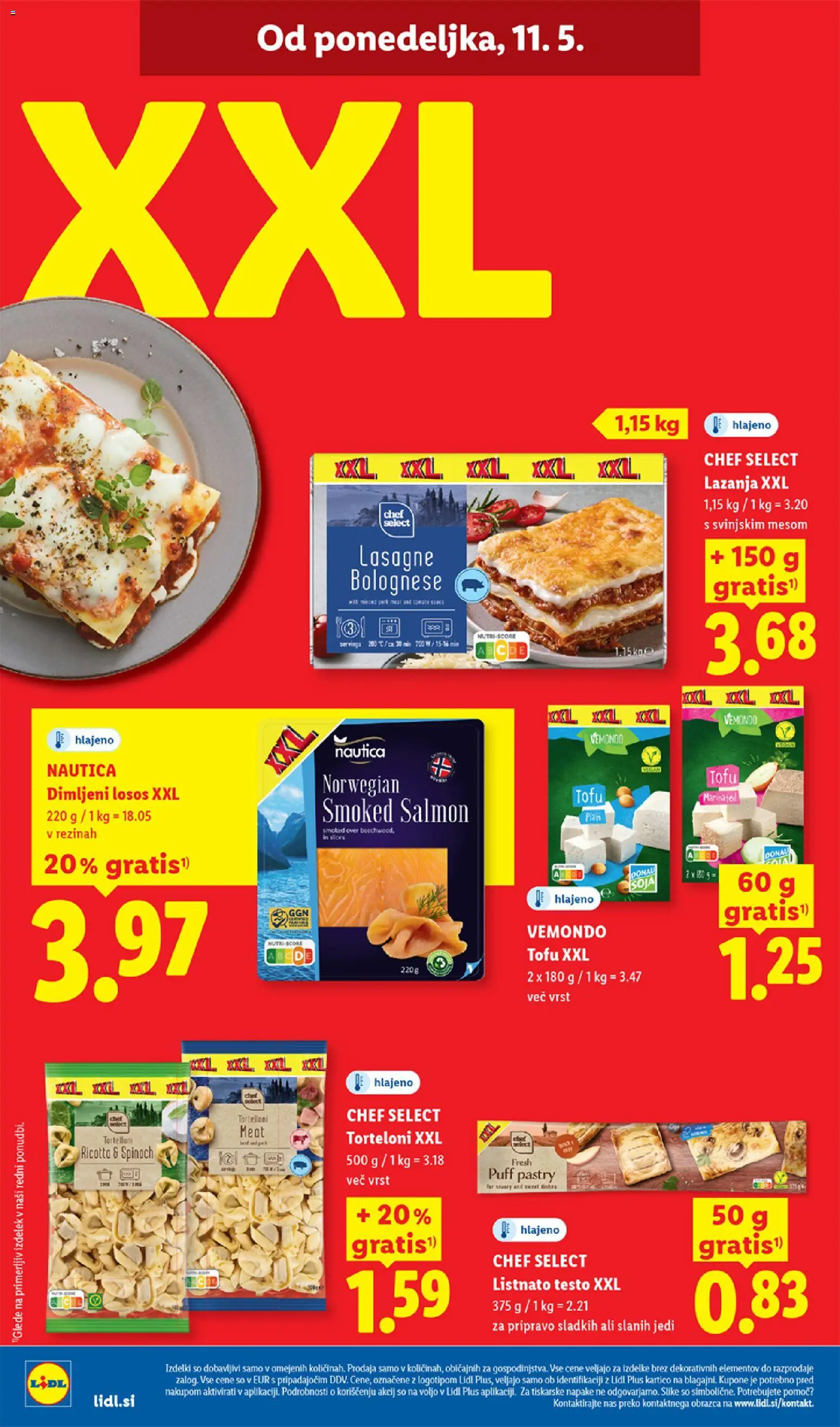Novi Lidl katalog ponudbe – veljaven od 07.05.2026 | Stran: 46 | Izdelki: Torteloni, Losos, Lazanja