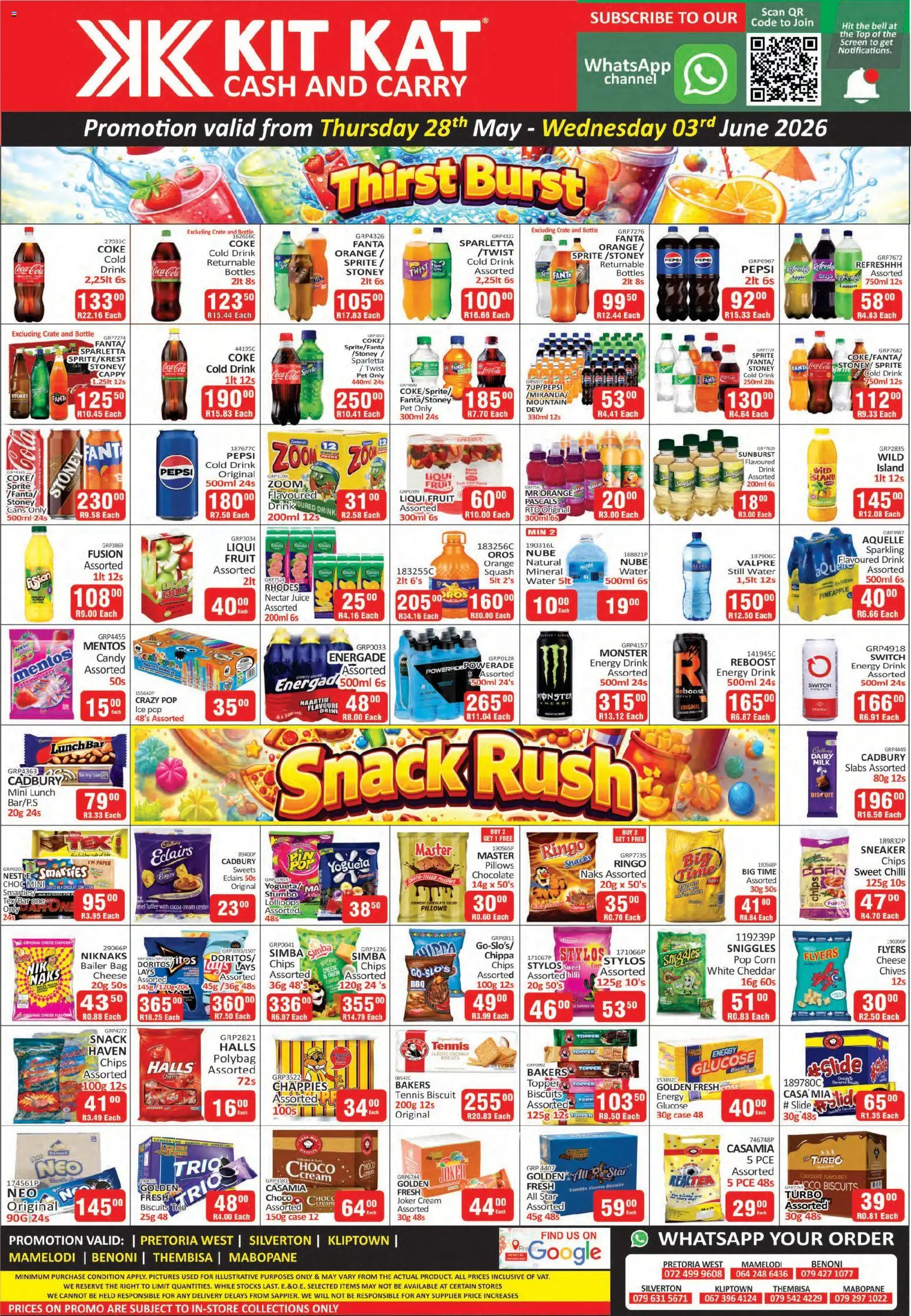 New KIT KAT Cash & Carry catalogue – valid from 28.05.2026 | Page: 2 | Products: Corn, Chocolate, Snacks, Water