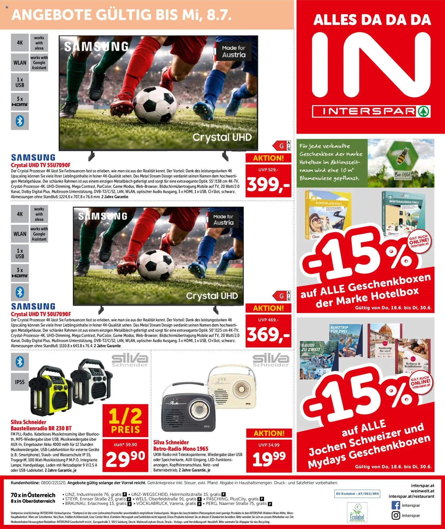 Interspar Flugblatt - Oberösterreich gültig ab 18.06.2026 | Seite: 20 | Produkte: TV, Audio, USB, Samsung
