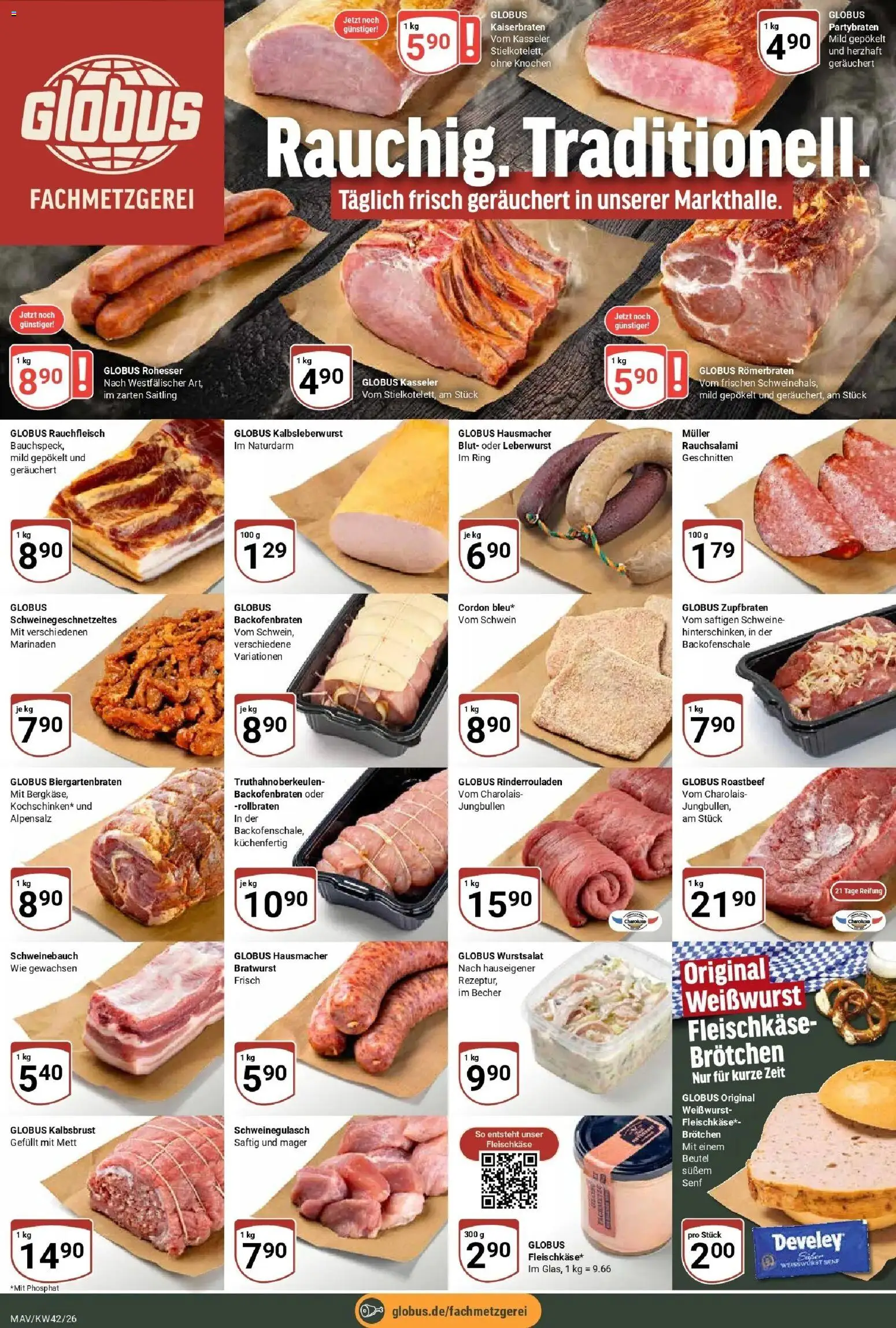 Globus Prospekt Mannheim (ab 12.10.2026) » Angebote online | Seite: 9 | Produkte: Schweinegulasch, Schweinebauch, Bratwurst, Weißwurst