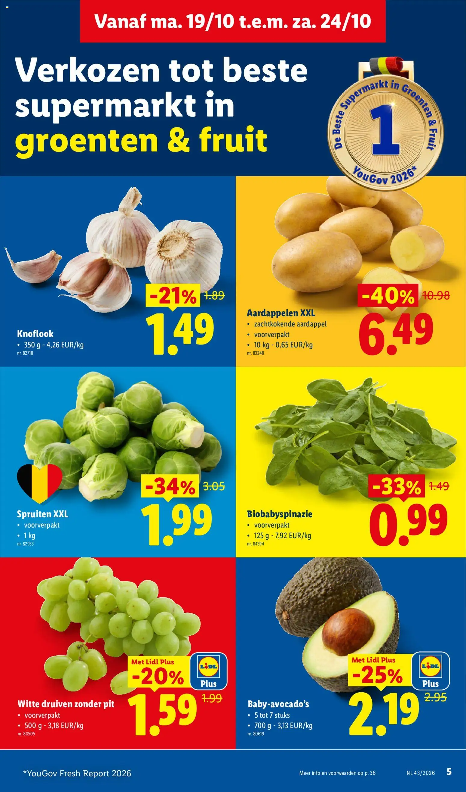 {H1} | Pagina: 5 | Producten: Groenten, Knoflook, Aardappel, Druiven zonder pit