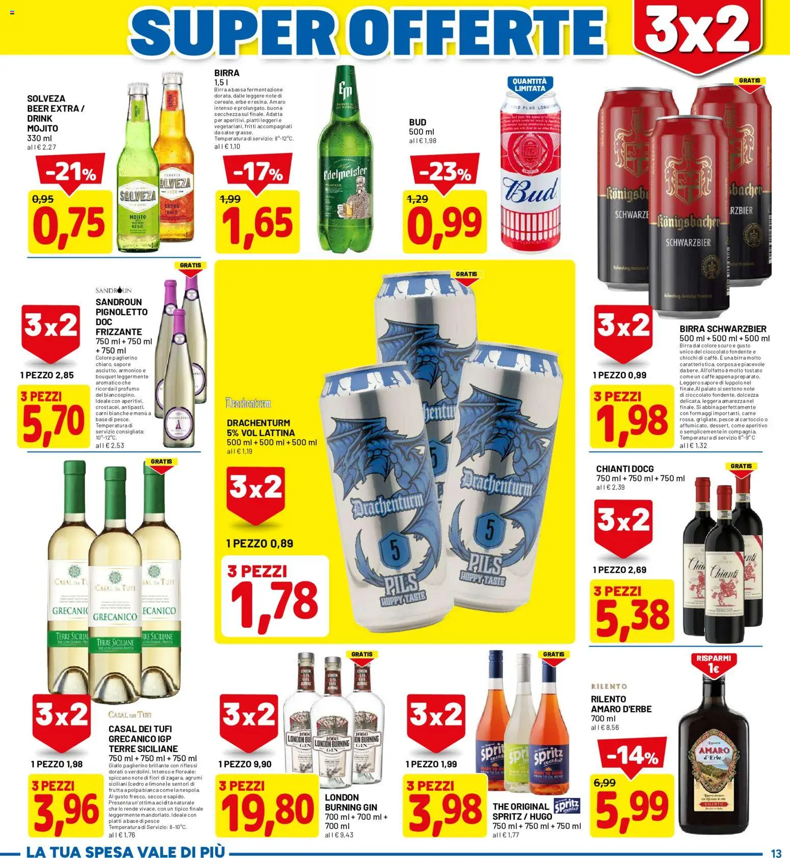 Volantino D Più del 08.06.2026 | Pagina: 13 | Prodotti: Caffè, Birra, The, Aperitivo