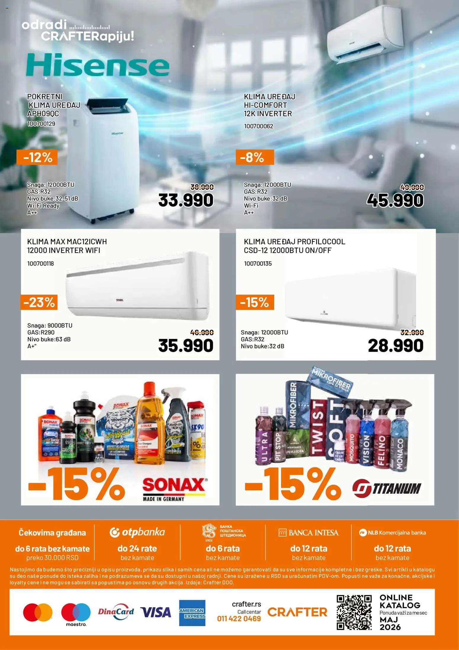 Crafter katalog - važi od 04.05.2026 | Strana: 12 | Proizvode: Sto, Klima