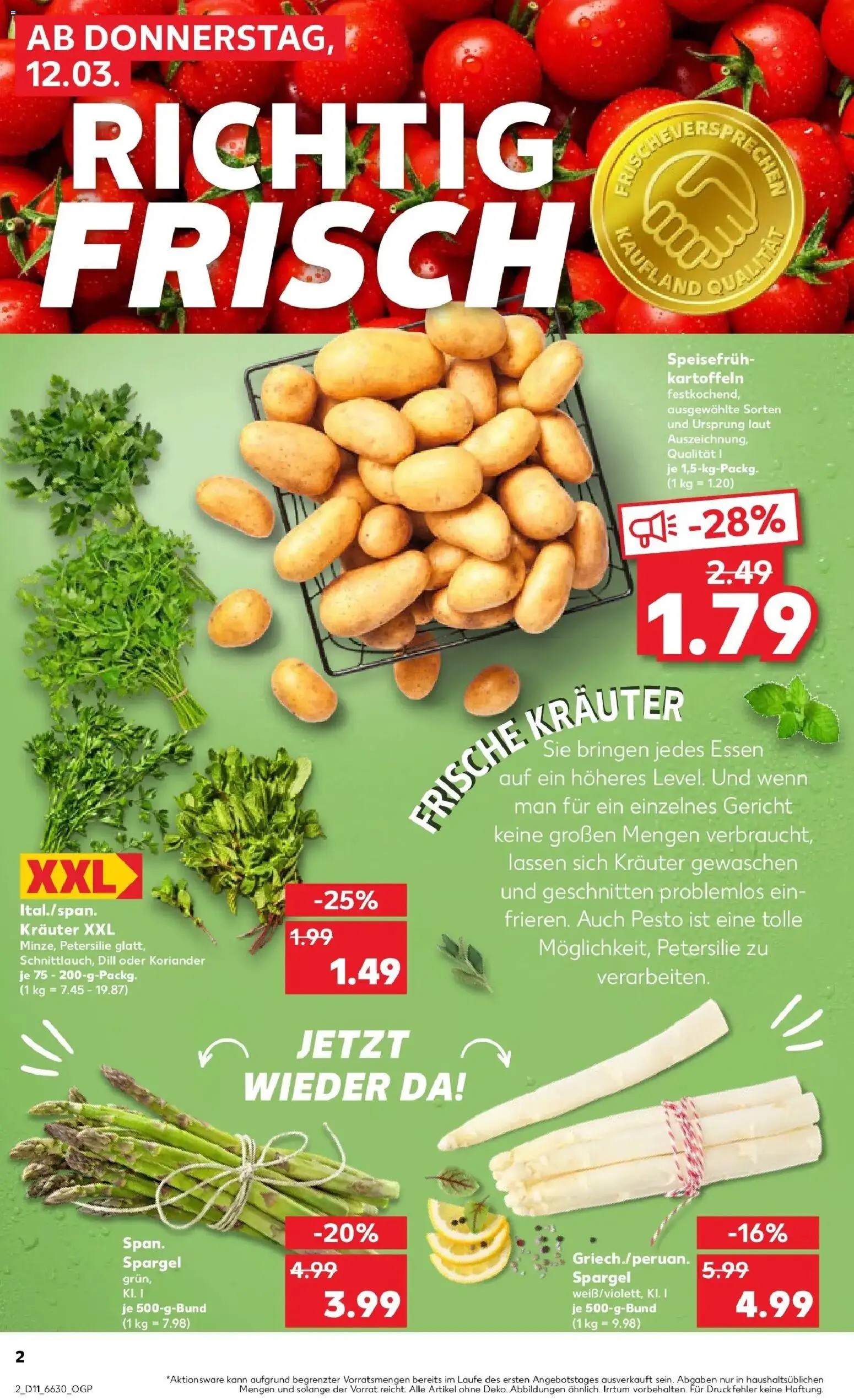 Kaufland Prospekt Iserlohn	 – gültig ab 09.03.2026 | Seite: 14 | Produkte: Spargel, Kartoffeln, Petersilie, Dill