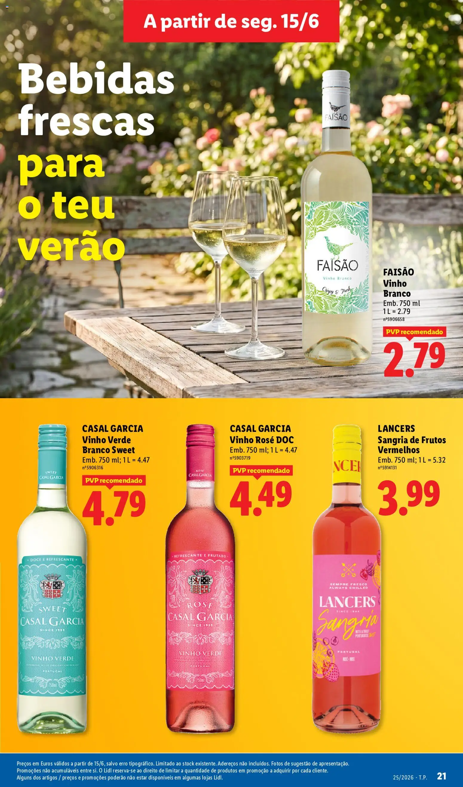 Lidl Folheto Especial │ válido de 15/06/2026 | Página: 21 | Produtos: Vinho rosé, Vinho branco, Bebidas, Vinho