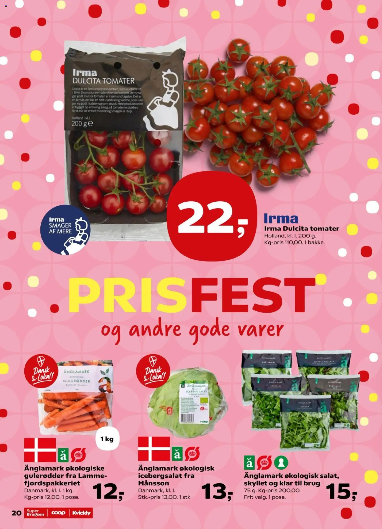 Super Brugsen tilbudsavis – gyldig fra 07/08/2026 | Side: 20 | Produkter: Tomater, Gulerødder, Søm, Icebergsalat