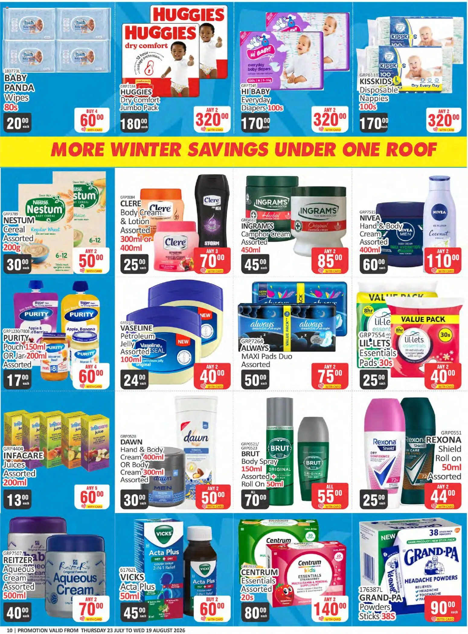 New KIT KAT Cash & Carry catalogue – valid from 23/07/2026 | Page: 10 | Products: Lock, Body spray, Petroleum jelly, Nappies
