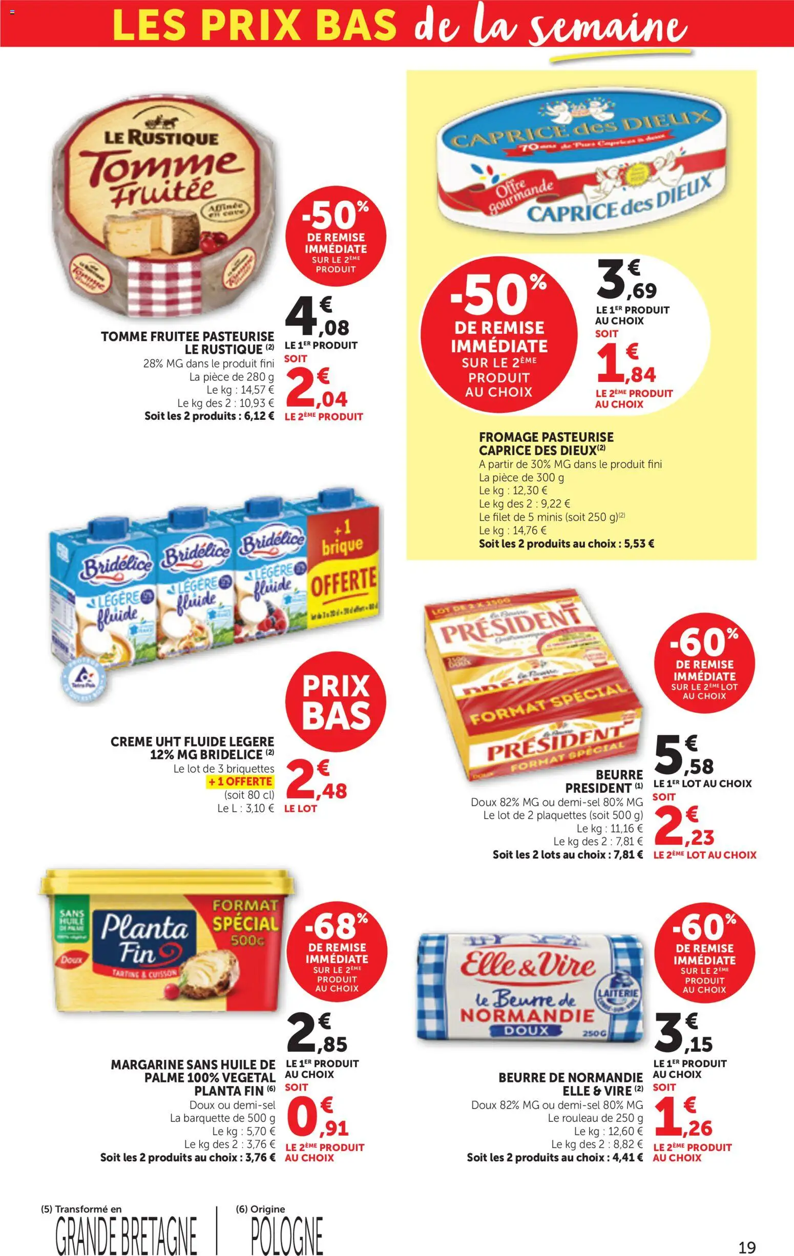 {H1} | Page: 19 | Produits: Briquettes, Caprice des dieux, Beurre, Huile