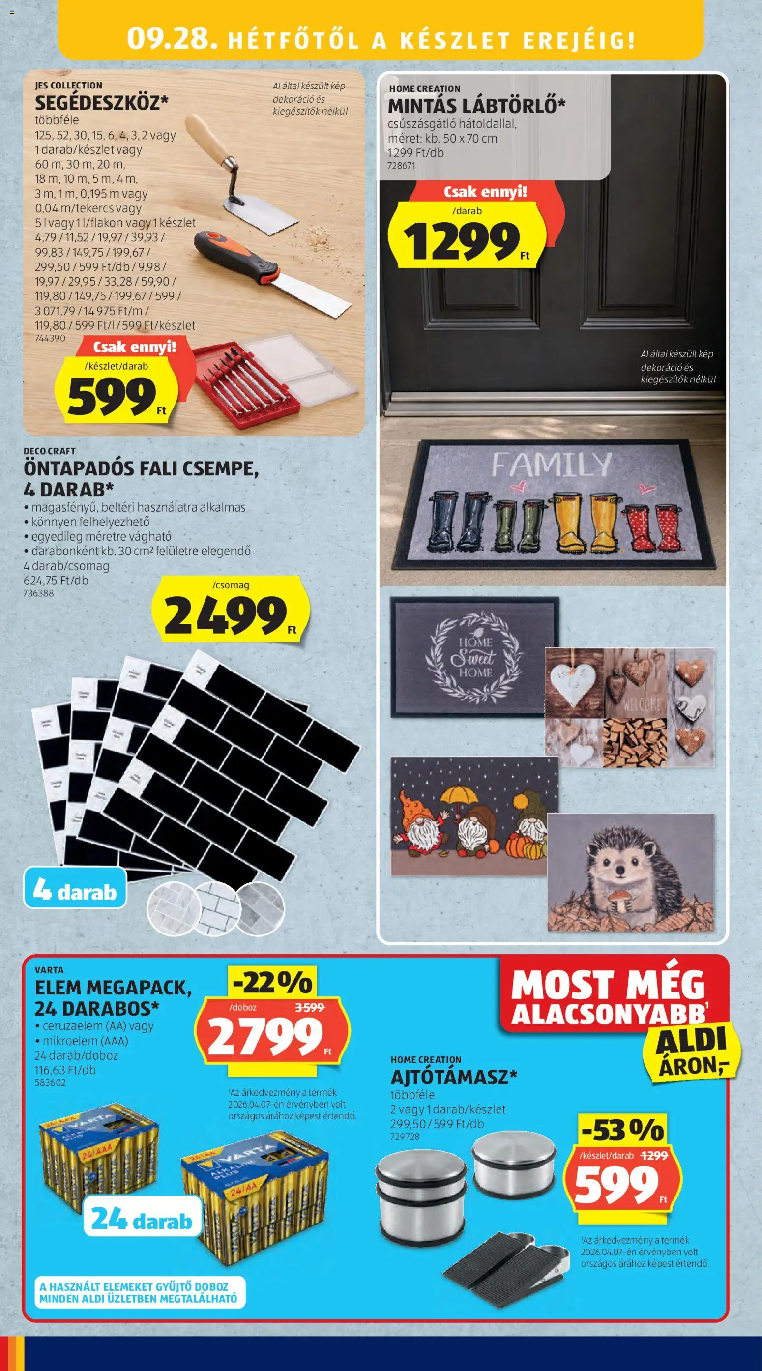 Aldi akciós ujság - amely érvényes a következő dátumtól: 2026.09.24. | Oldal: 12 | Termékek: Ceruzaelem, Doboz, Elem, Dekoráció