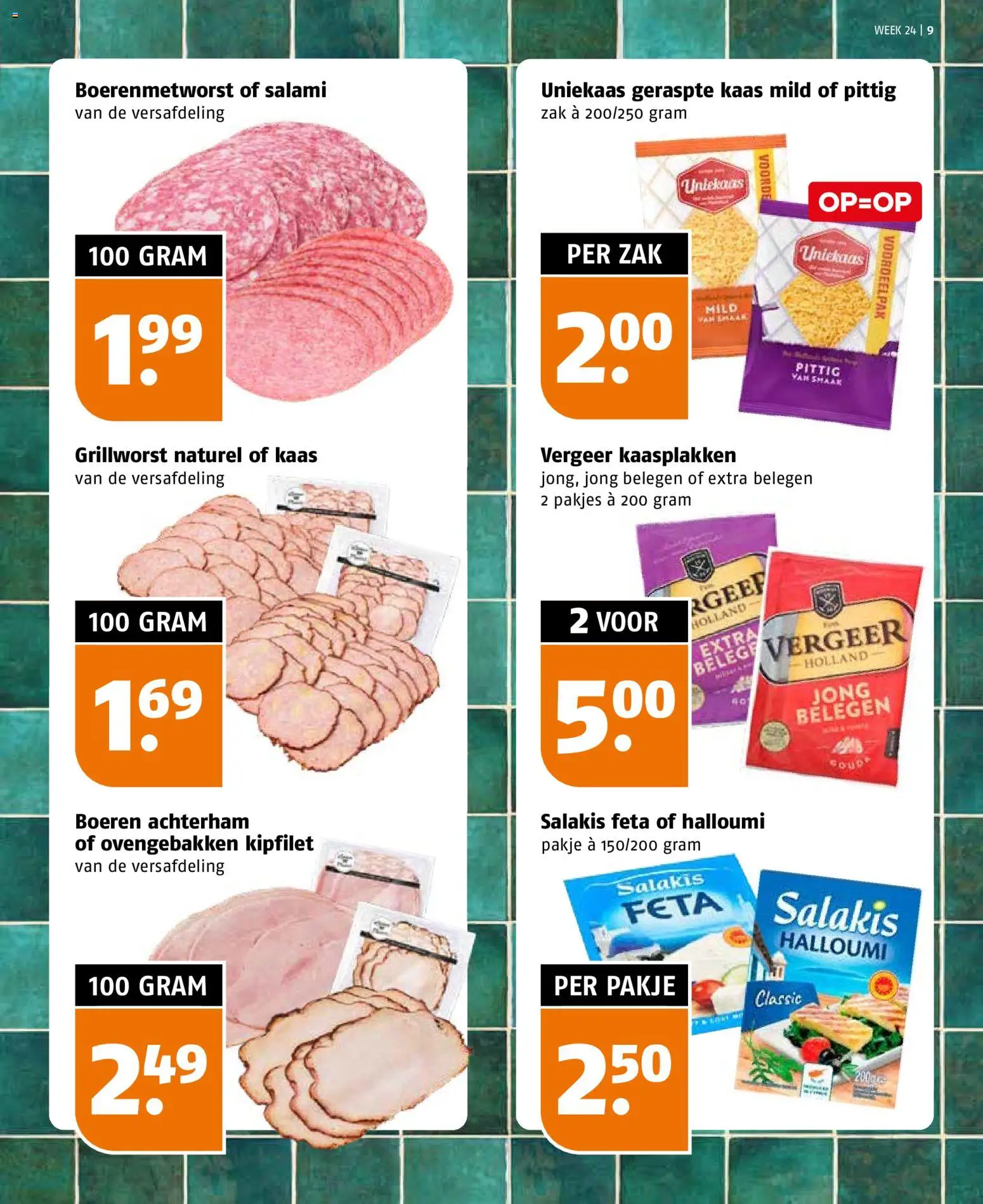 {H1} | Pagina: 9 | Producten: Kaas, Salami, Zak, Feta