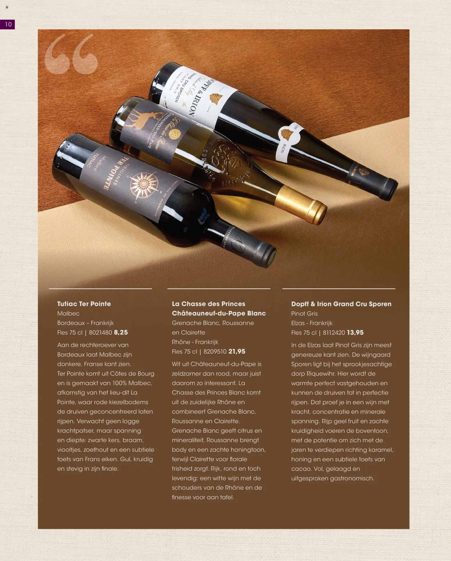 {H1} | Pagina: 10 | Producten: Witte wijn, Honing, Fles, La