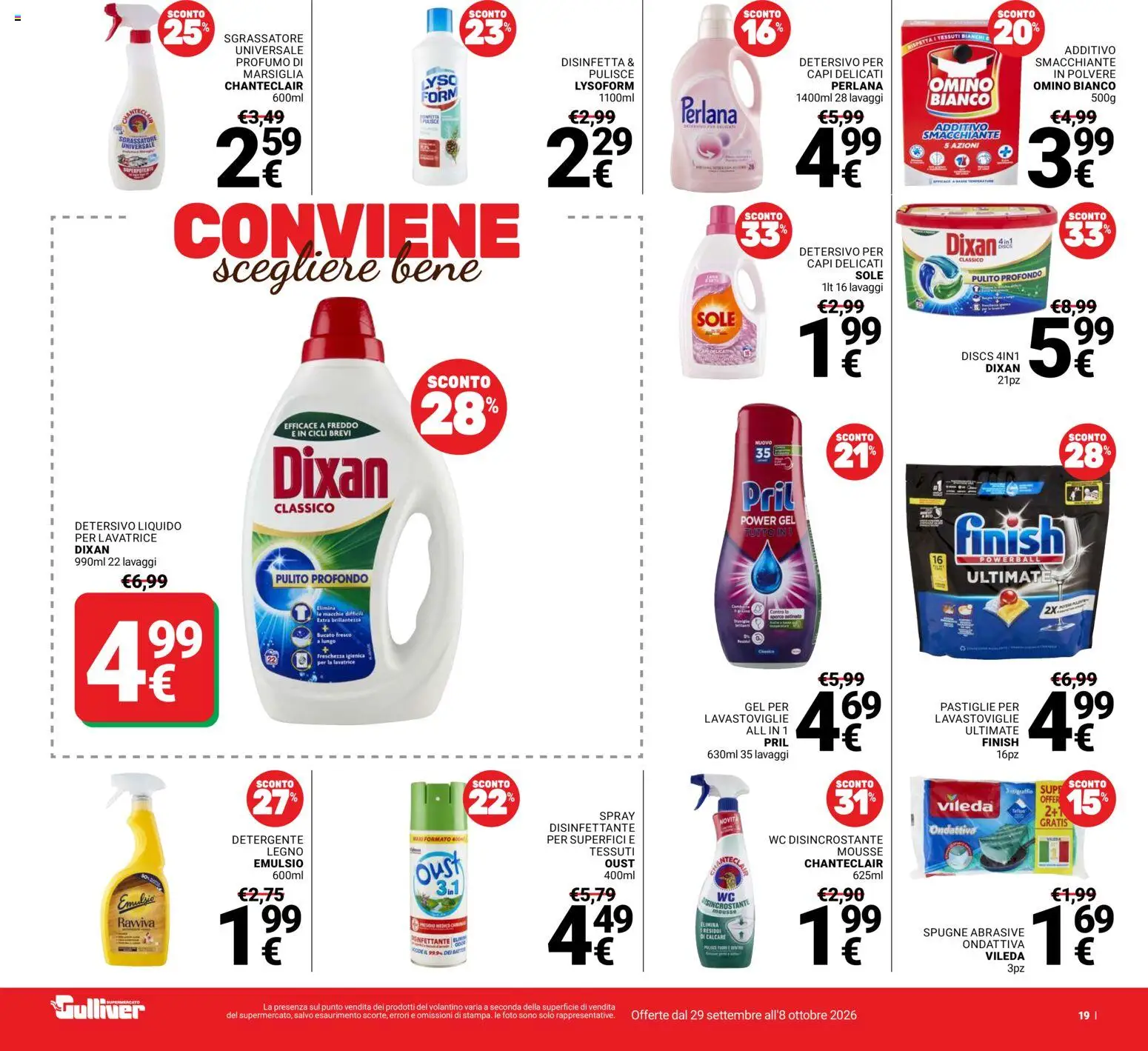 Volantino Gulliver del 29/09/2026 | Pagina: 19 | Prodotti: Detergente, Sgrassatore, Lavatrice, WC