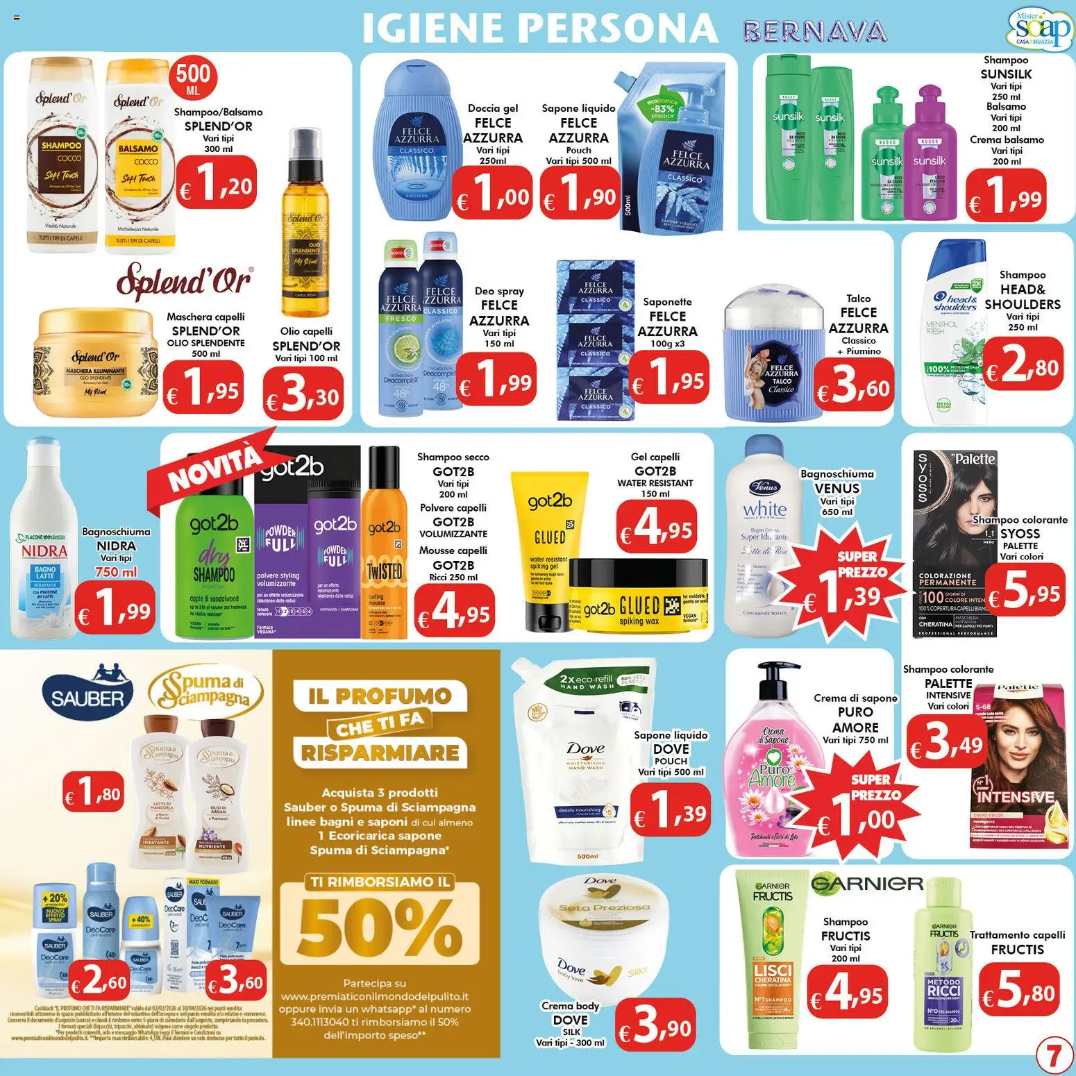 Volantino Bernava del 10.04.2026 | Pagina: 7 | Prodotti: Latte, Olio, Cocco, Profumo
